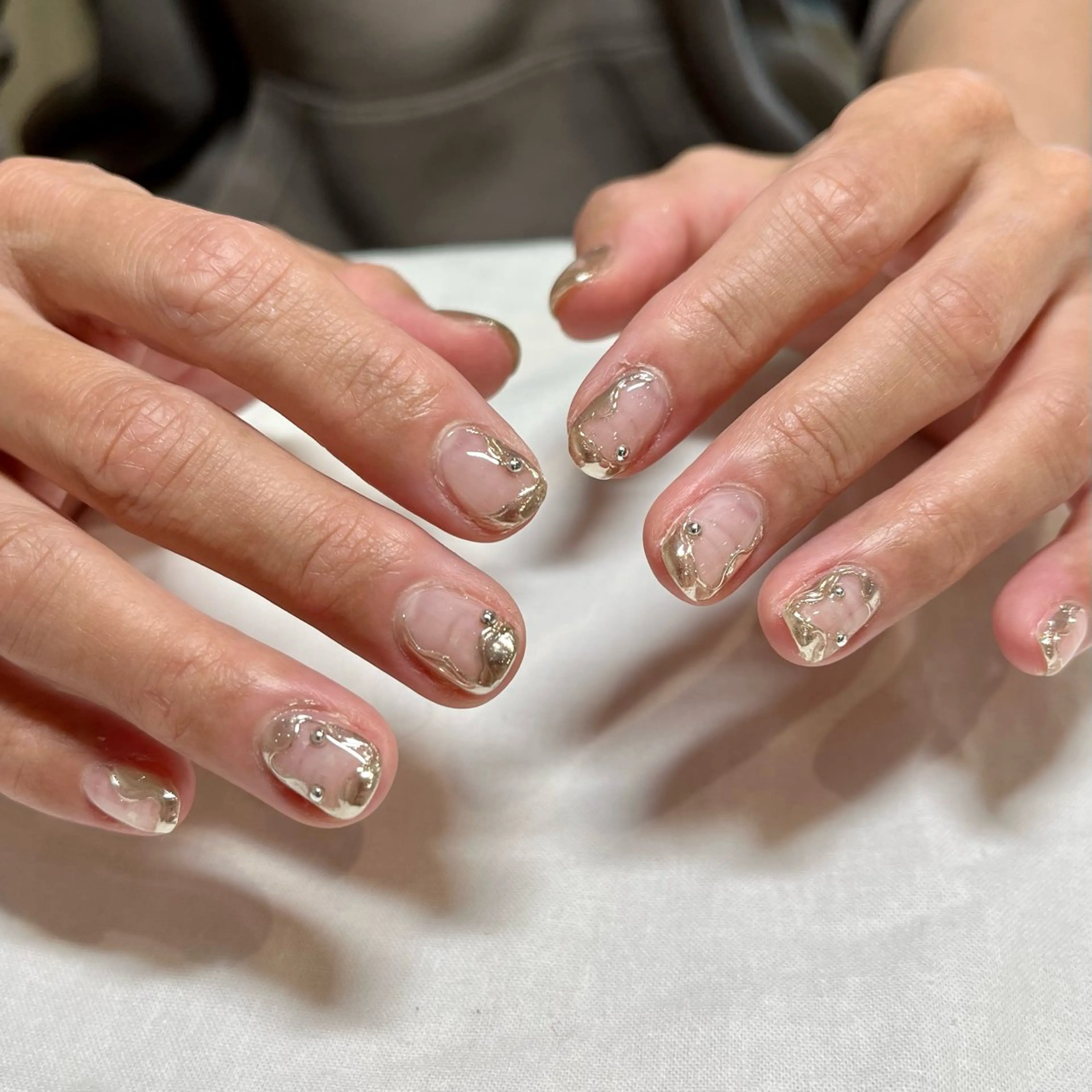 ネイル クリアネイル ミラーネイル nail room Hotori.のネイルデザイン