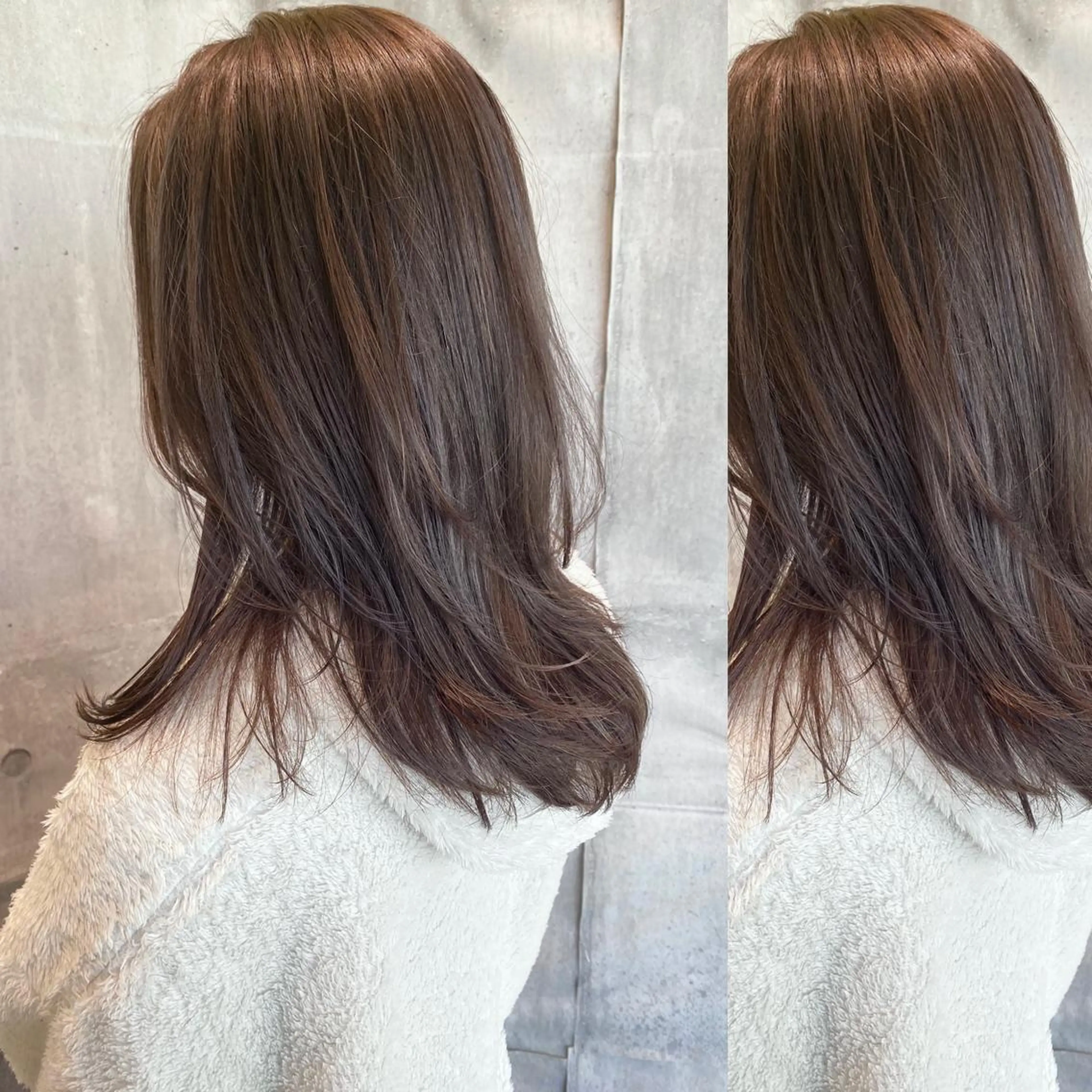 ミディアム カラー ウルフカット ハッシュカット/七海のヘアスタイル