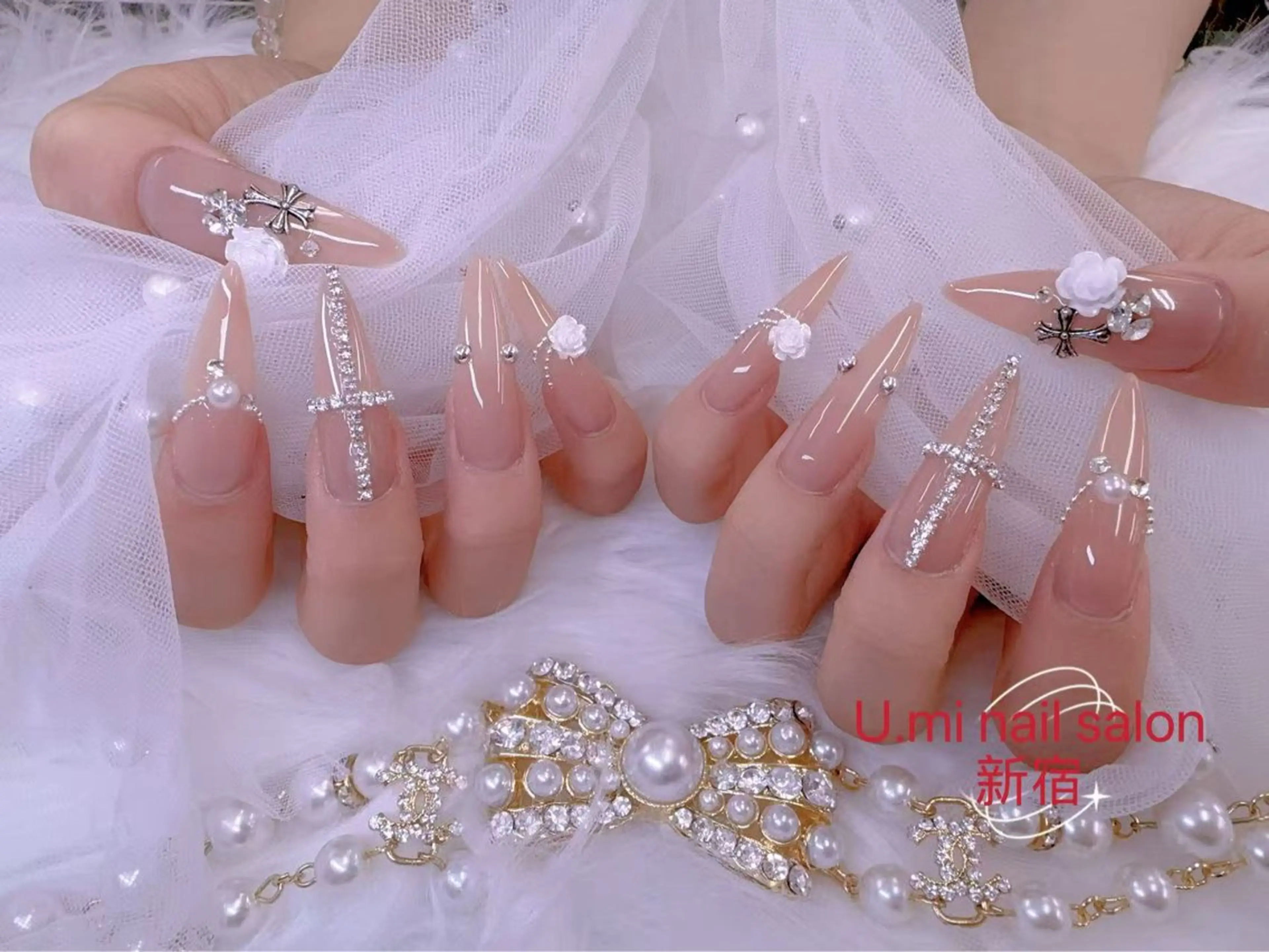 ネイル ボルドー チークネイル 長さ出し フレンチネイル ジェルネイル uminail cocoのネイルデザイン