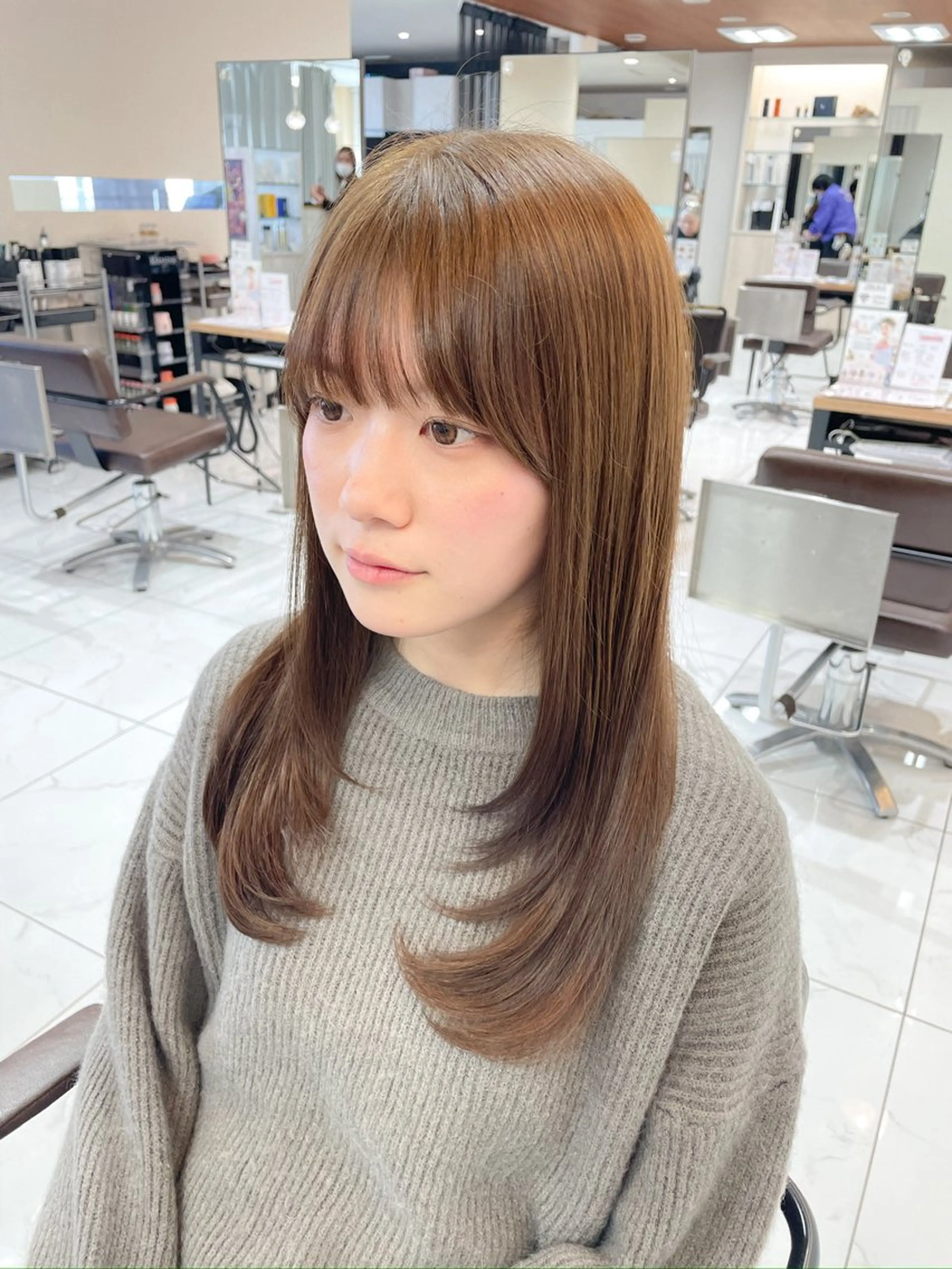 セミロング カラー カット ヘアカラー 透明感カラー/艶感/ メンズパーマ/福島のヘアスタイル