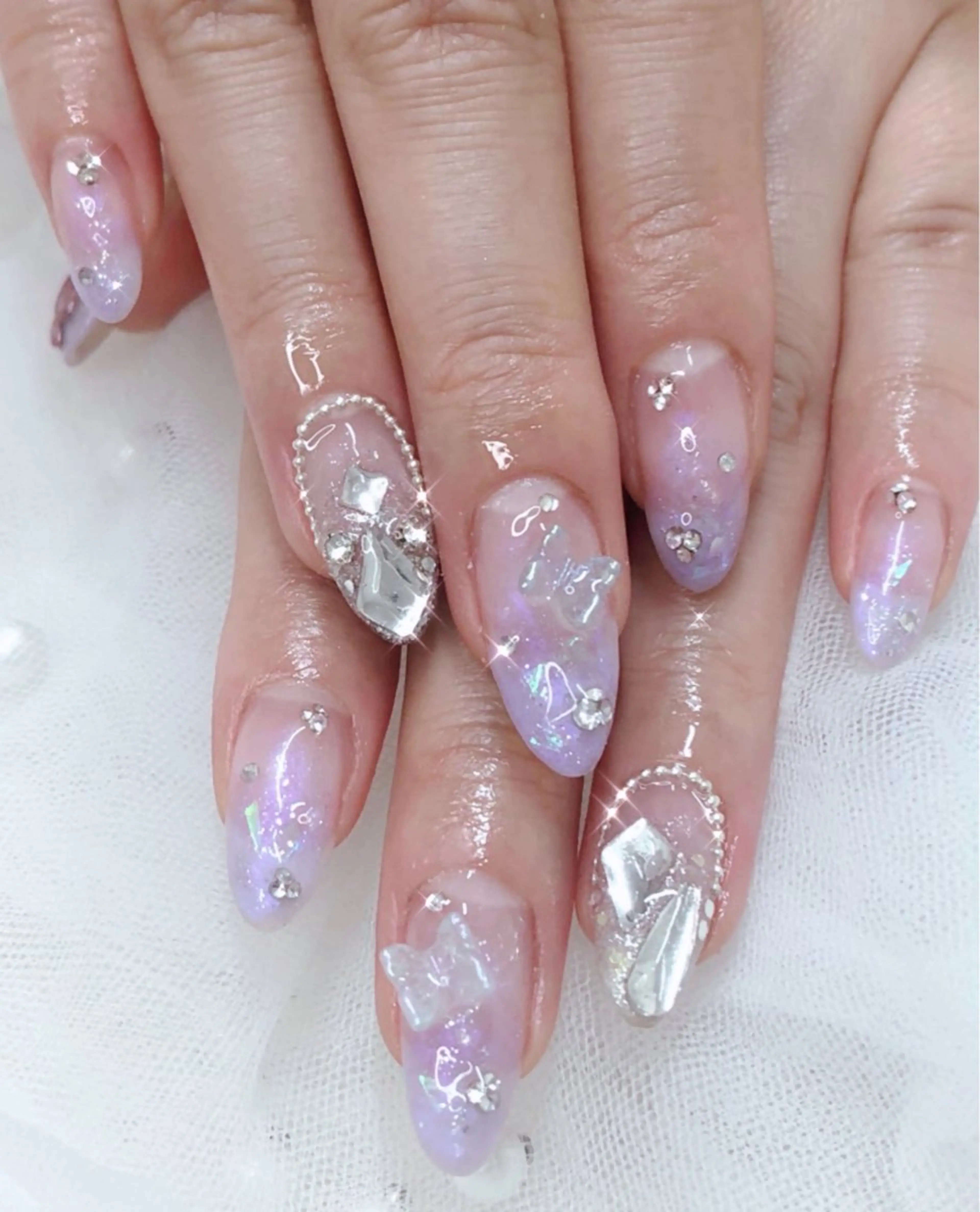 ネイル フットネイル フレンチネイル ジェルネイル ガラスフレンチ 韓国ネイル 大門浜松町 ネイルのネイルデザイン