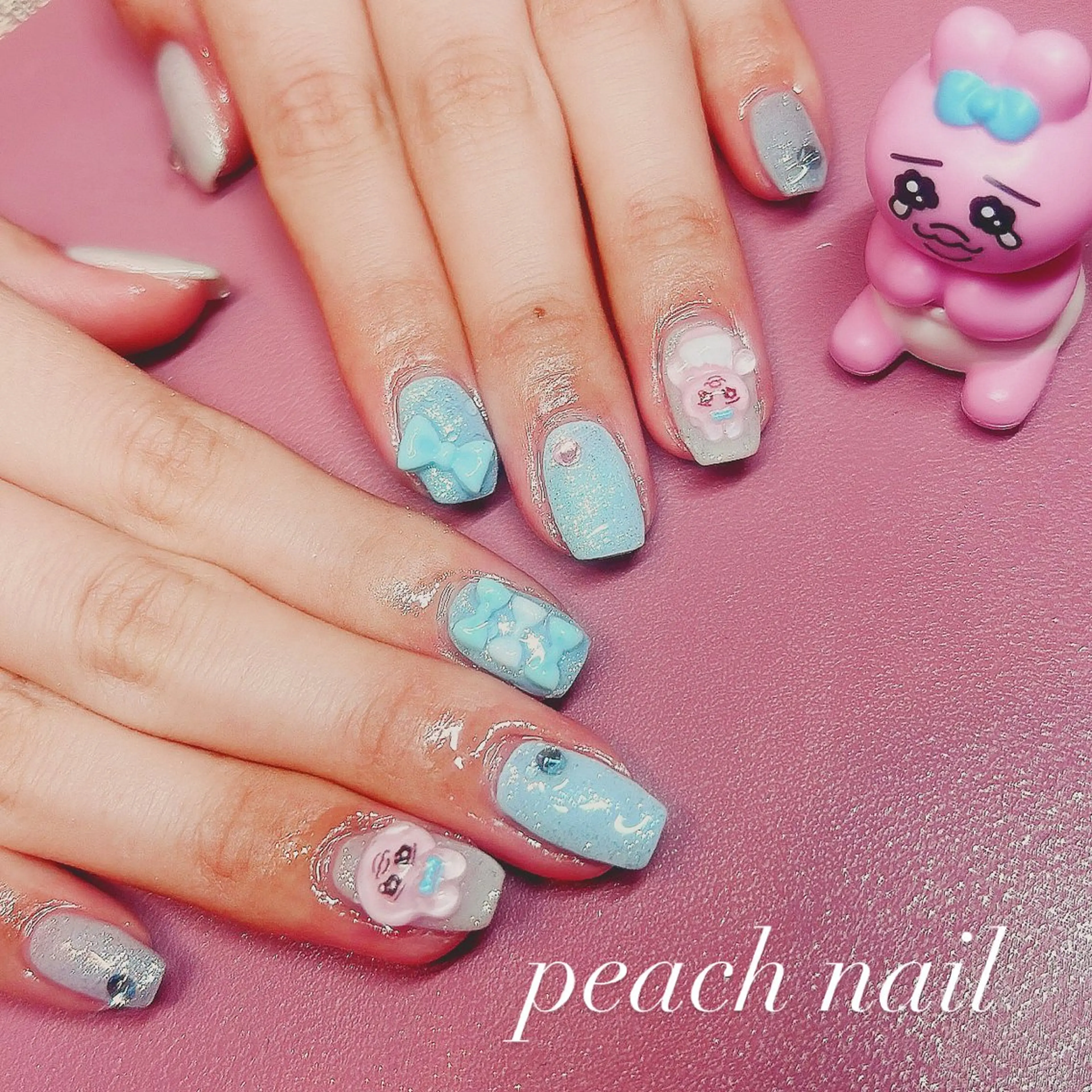 ネイル ブルー 韓国ネイル . kiyomiのネイルデザイン