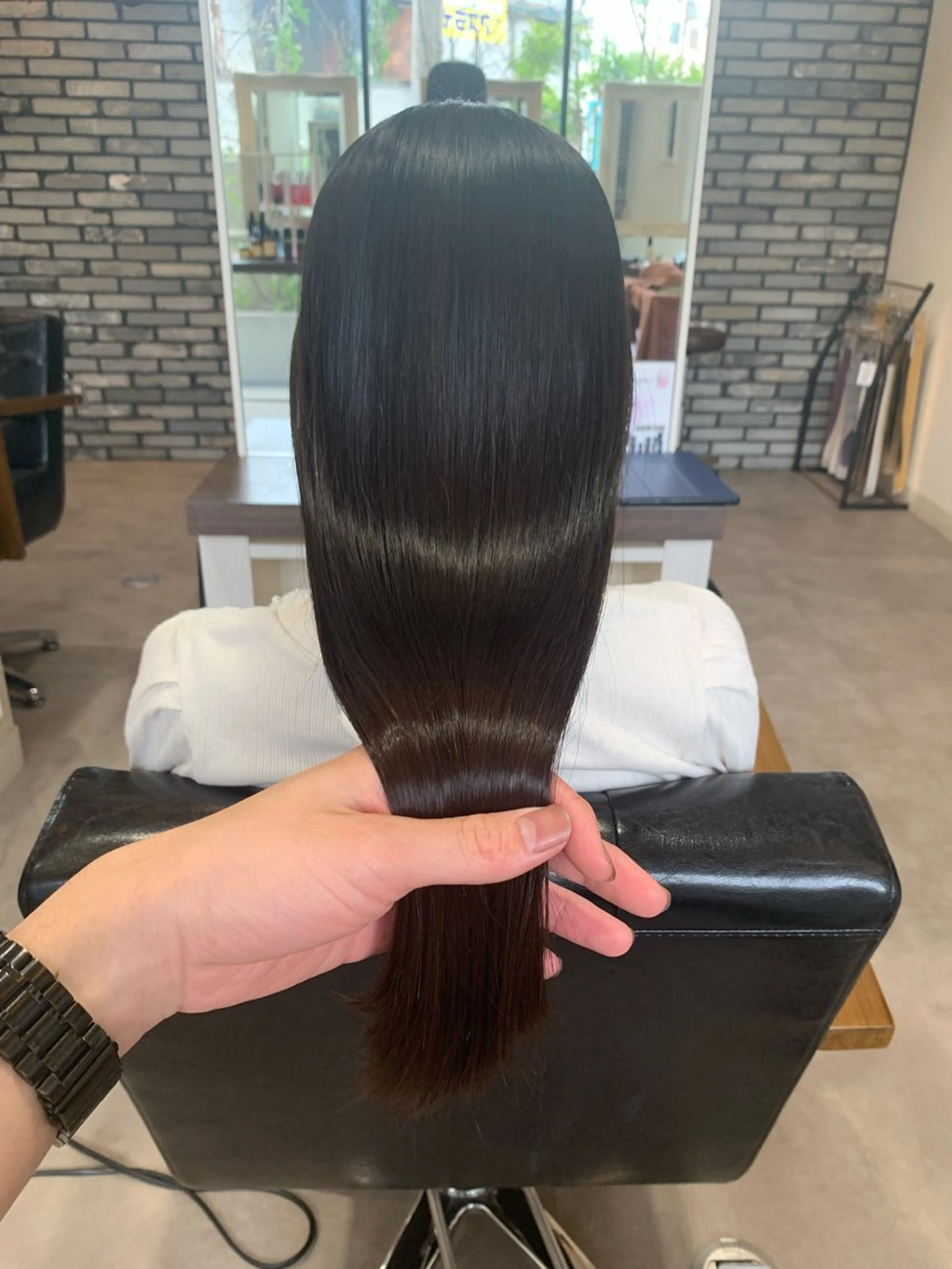 ロング カラー カット 縮毛矯正 トリートメント 地毛風ストレート/ 髪質改善/榎本流行のヘアスタイル