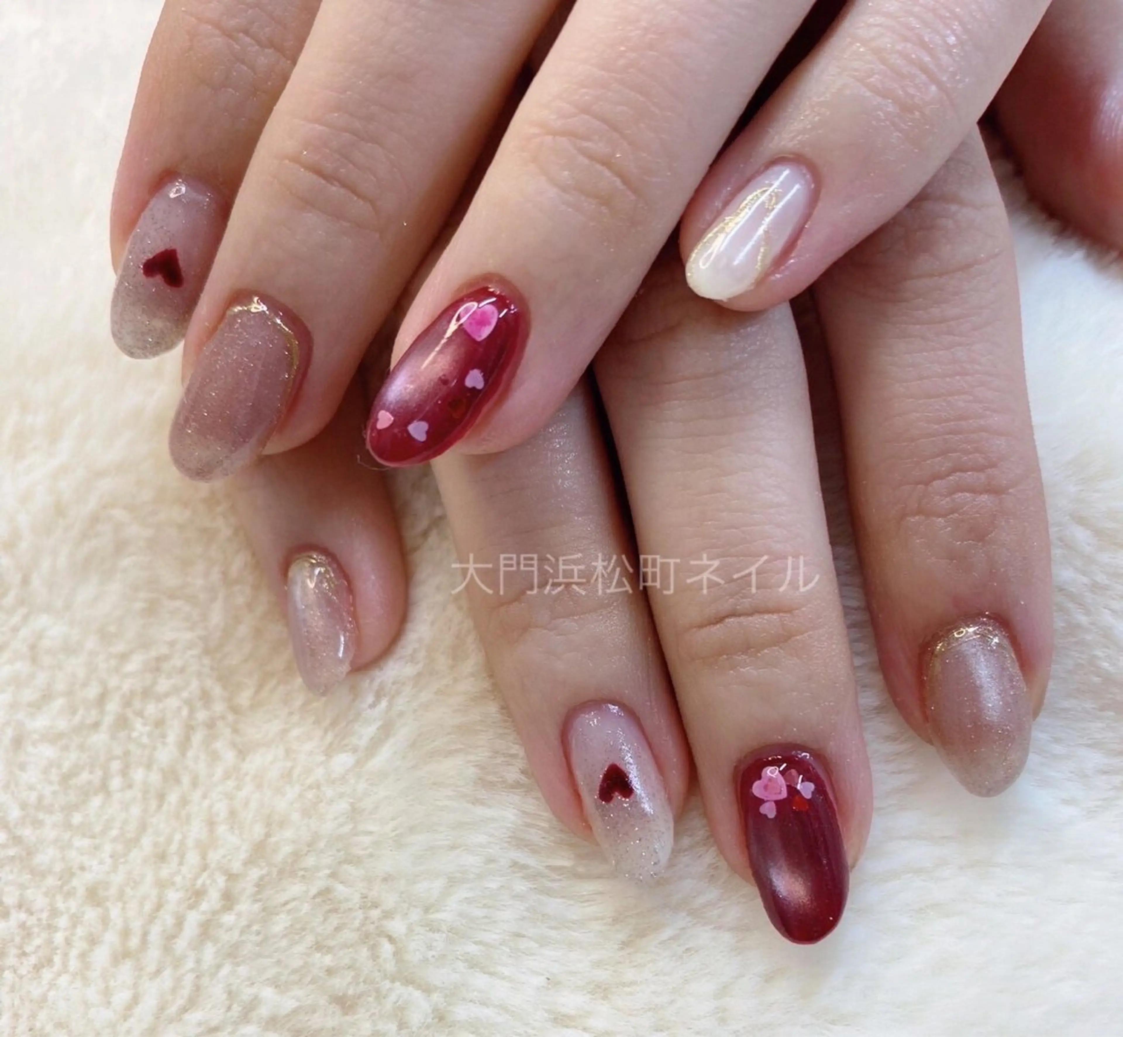 ネイル フレンチネイル ガラスフレンチ マグネットネイル ミラーネイル 持ち込み ハンドネイル ハンドケア 大門浜松町 ネイルのネイルデザイン