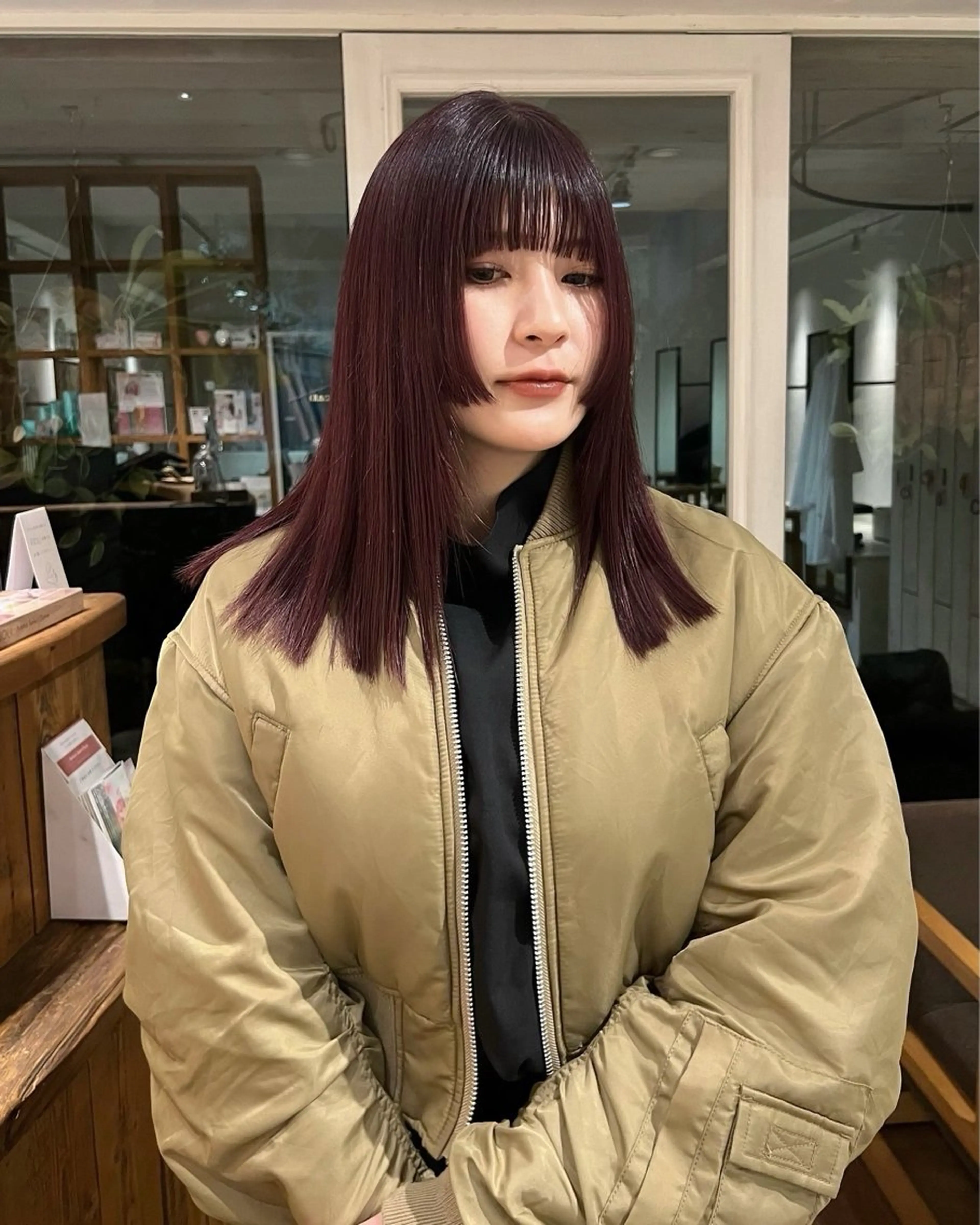 ミディアム カラー KNACK/天王寺 美容室/レイヤーのヘアスタイル