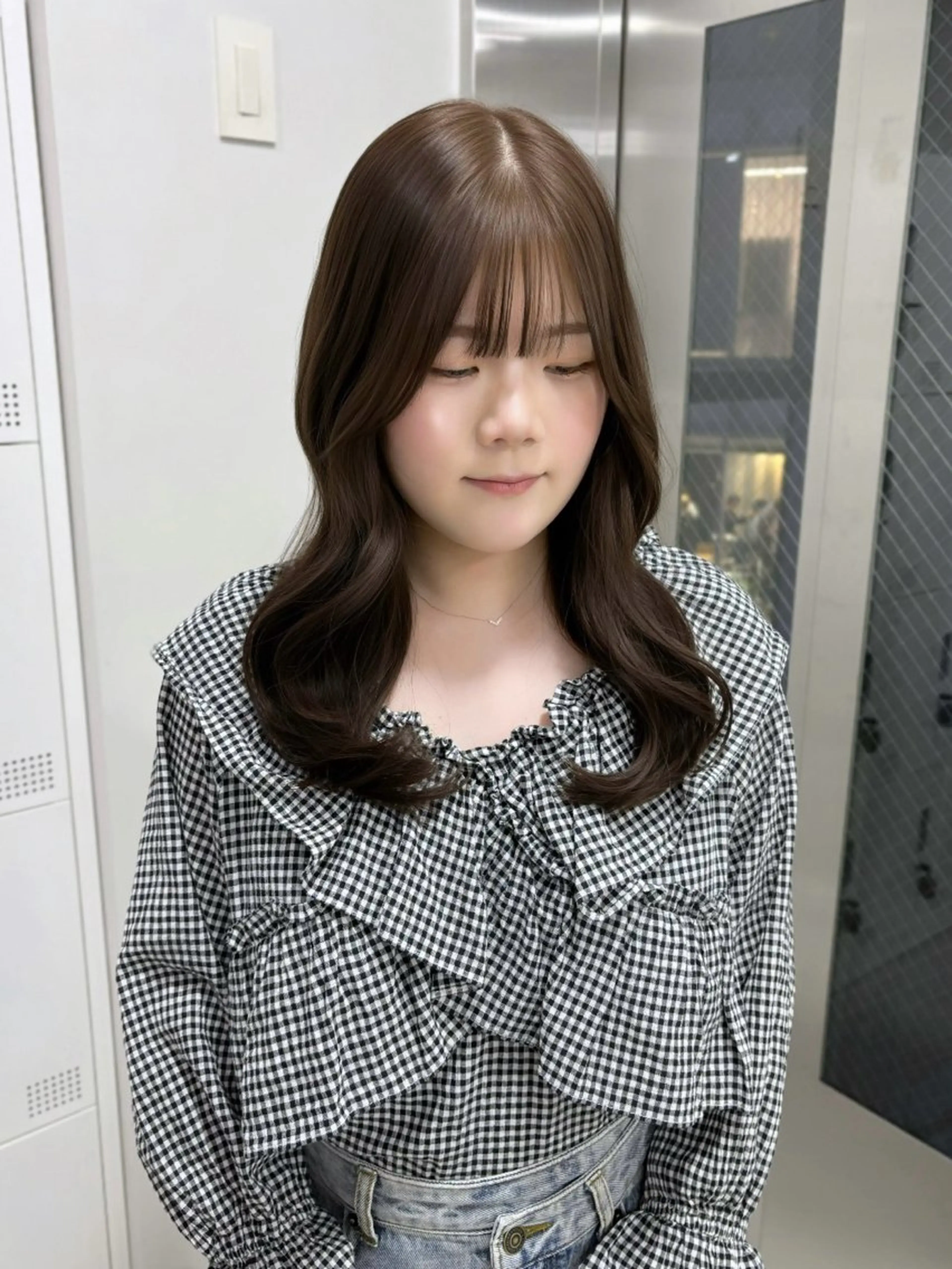 ロング カラー ベージュカラー ブリーチ ダブルカラー グレージュ ブリーチなしカラー カット ヘアカラー 韓国レイヤー/ 縮毛矯正🎀minaのヘアスタイル