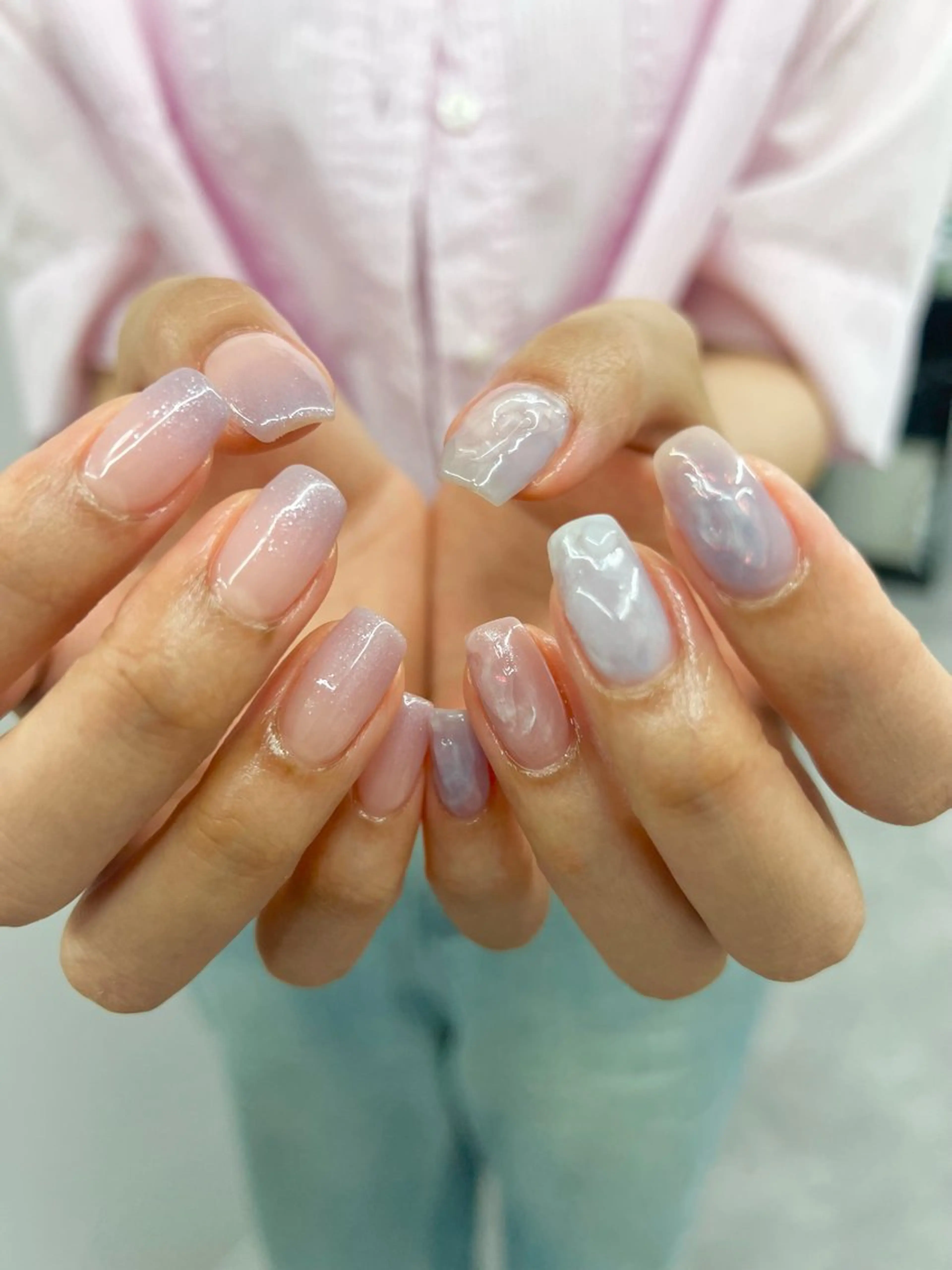 ネイル ジェルネイル グラデーション マグネットネイル ニュアンスネイル パラジェル ハンドネイル ハンドケア Bana_ Nailのネイルデザイン