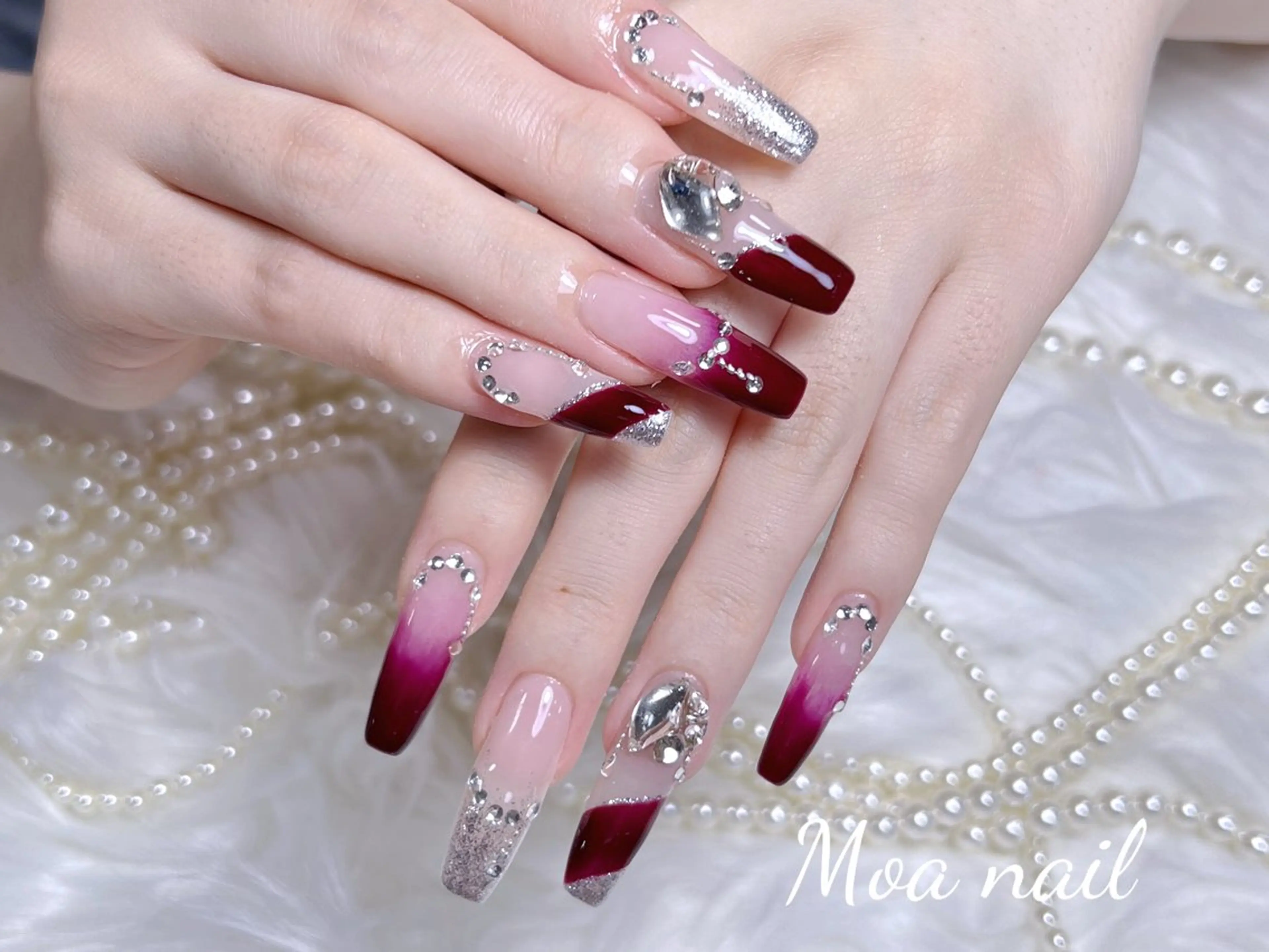 ネイル 長さ出し スカルプネイル ワンホンネイル ハンドネイル Moa nailのネイルデザイン