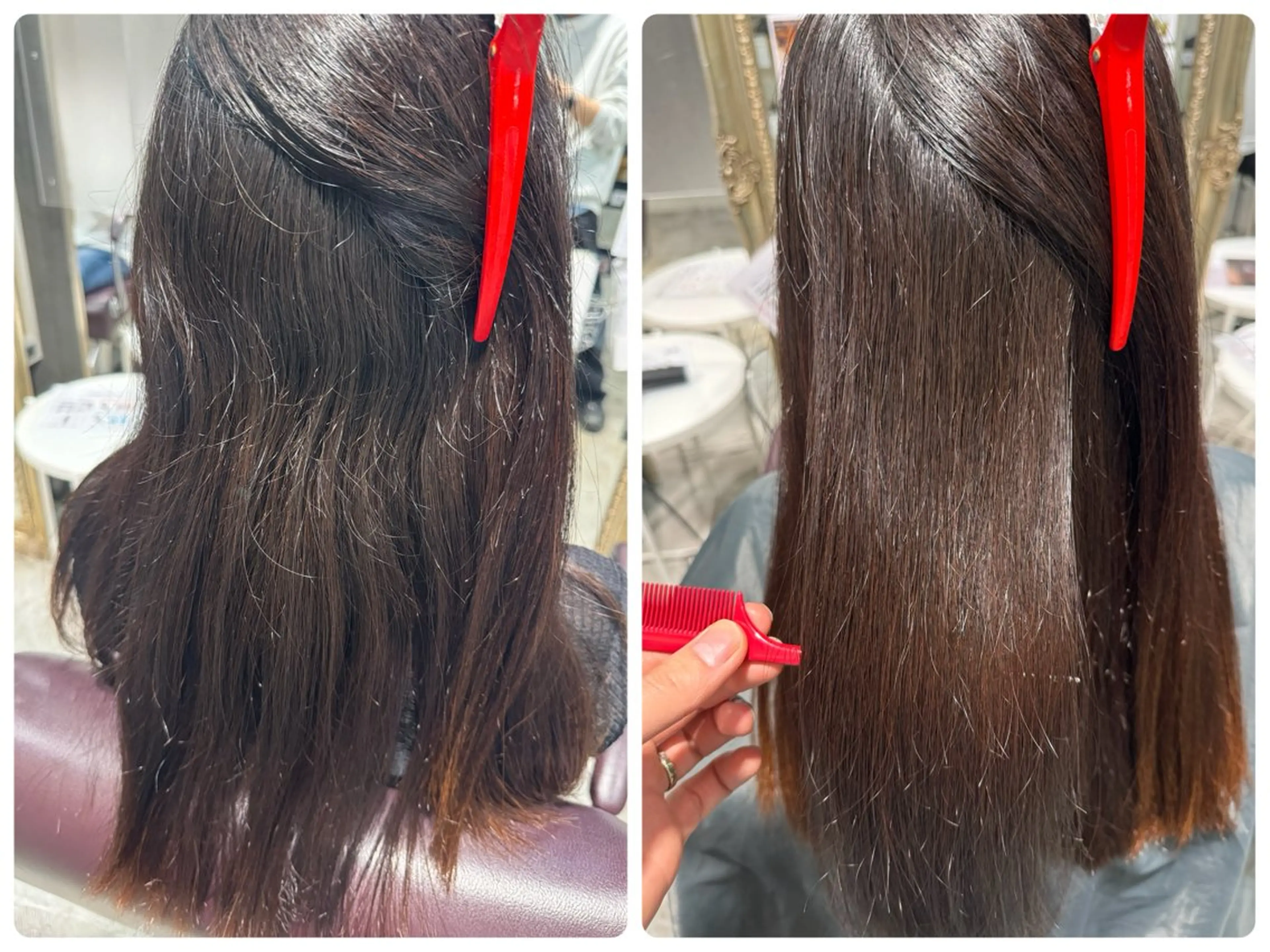 セミロング パーマ 酸性ストレート ストレートパーマ men'sモテ 髪🫧ｼｵﾝのヘアスタイル