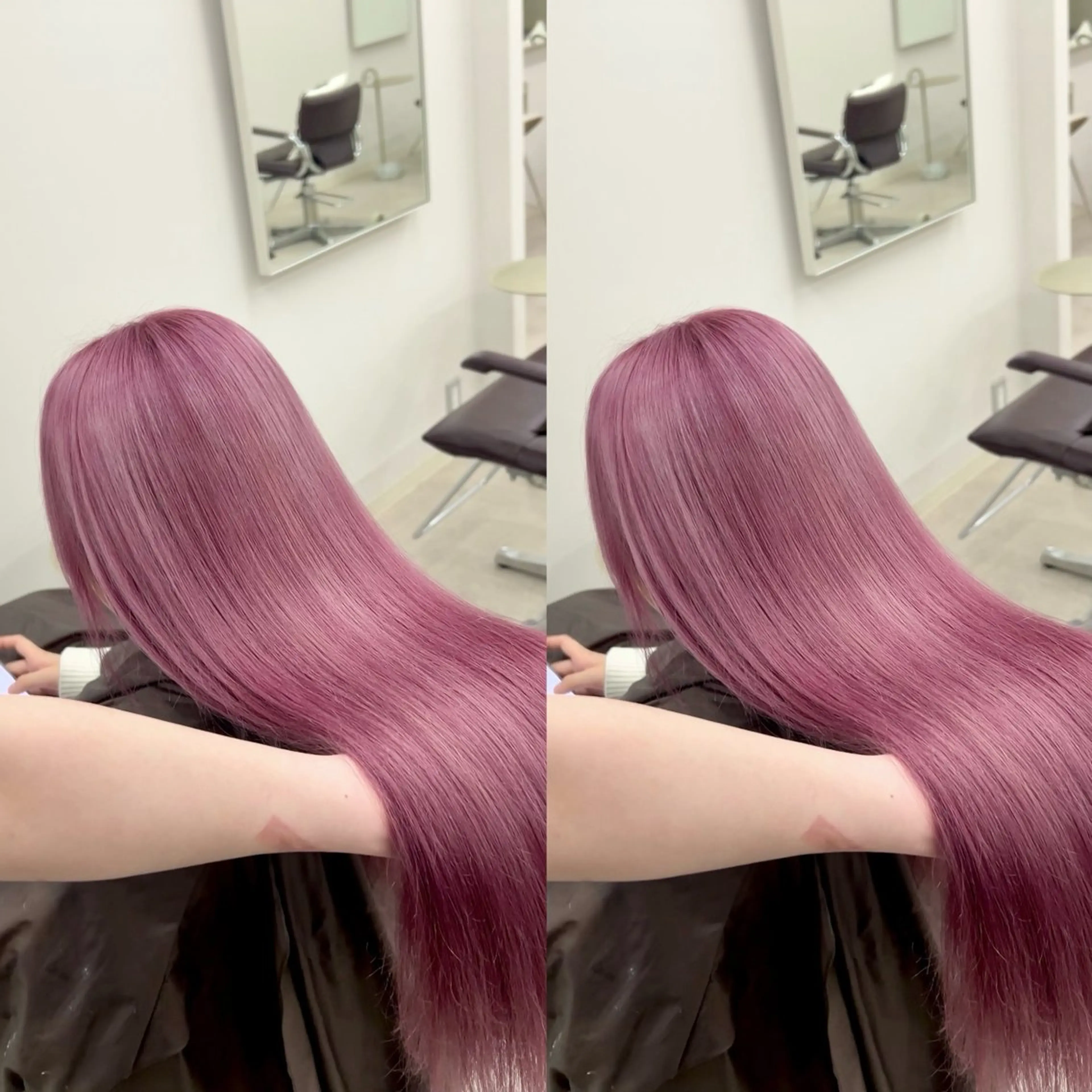 ロング カラー パーマ キッズ ブリーチ 透明感カラー オレンジ ピンクカラー レッドカラー 盛れる艶カラー× レイヤーカット/咲来のヘアスタイル