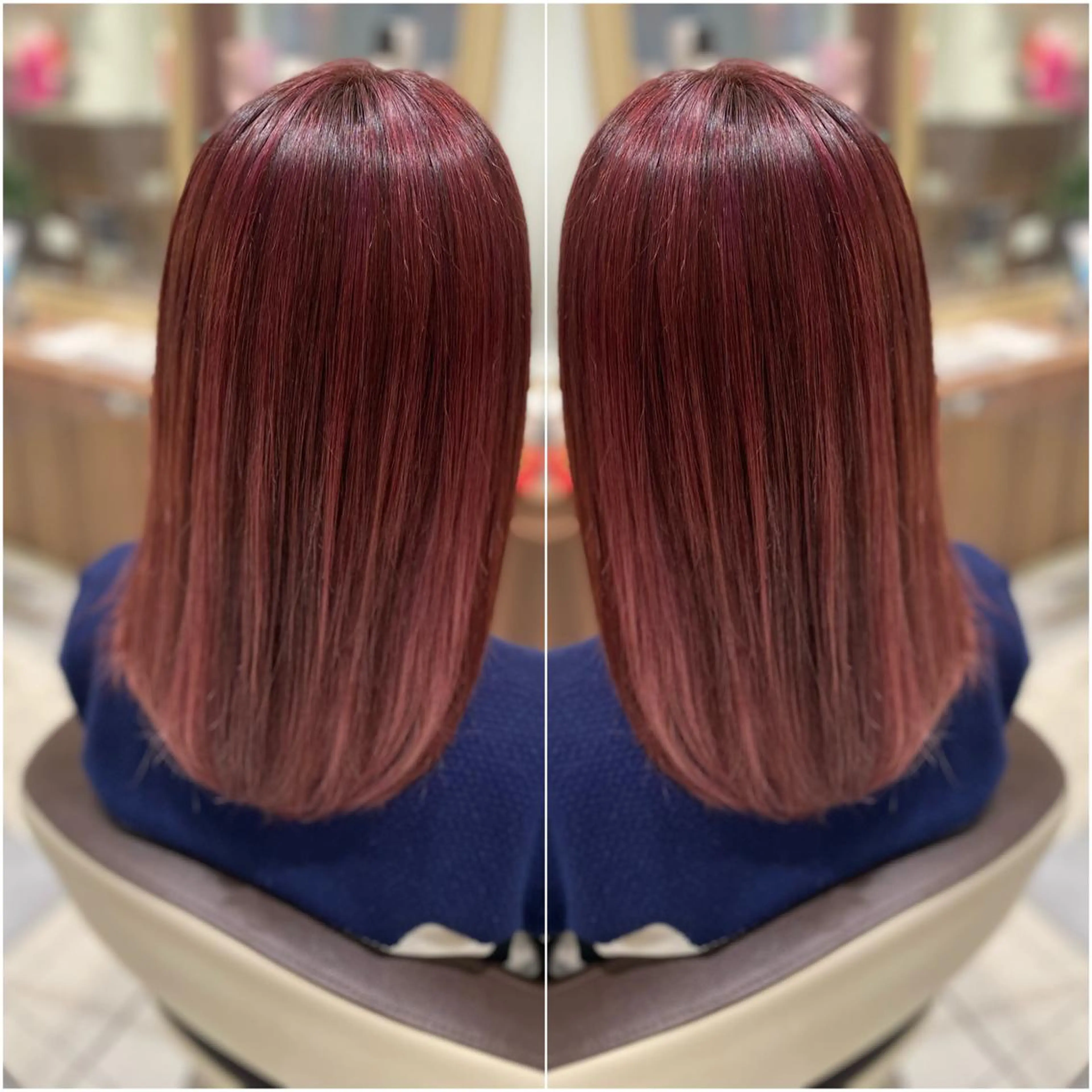 セミロング カラー 全席個室　暖色カラー Zina松園優香🌸のヘアスタイル