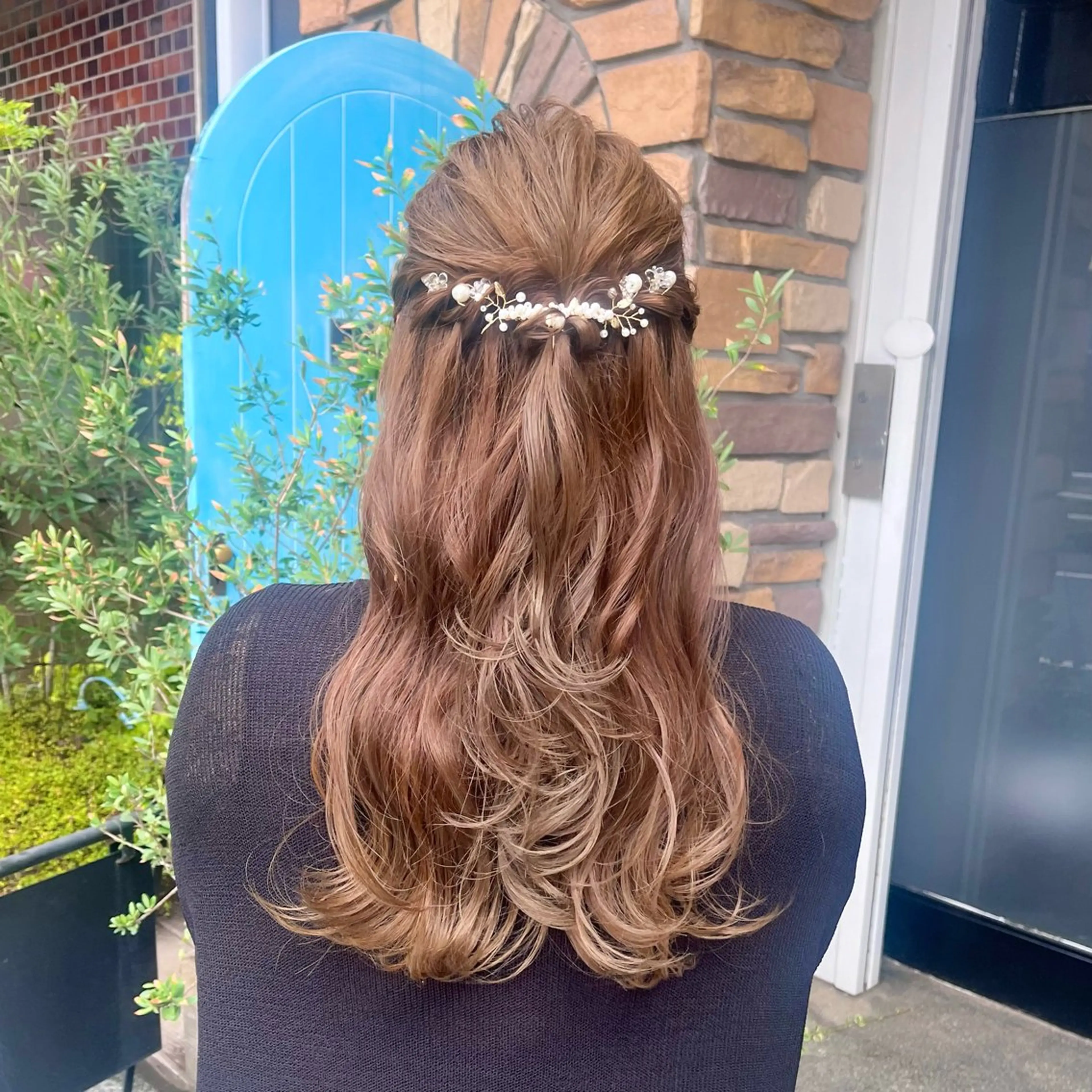 ロング ヘアアレンジ ハーフアップ ロング ヘアセット 伊藤 玲衣のヘアスタイル