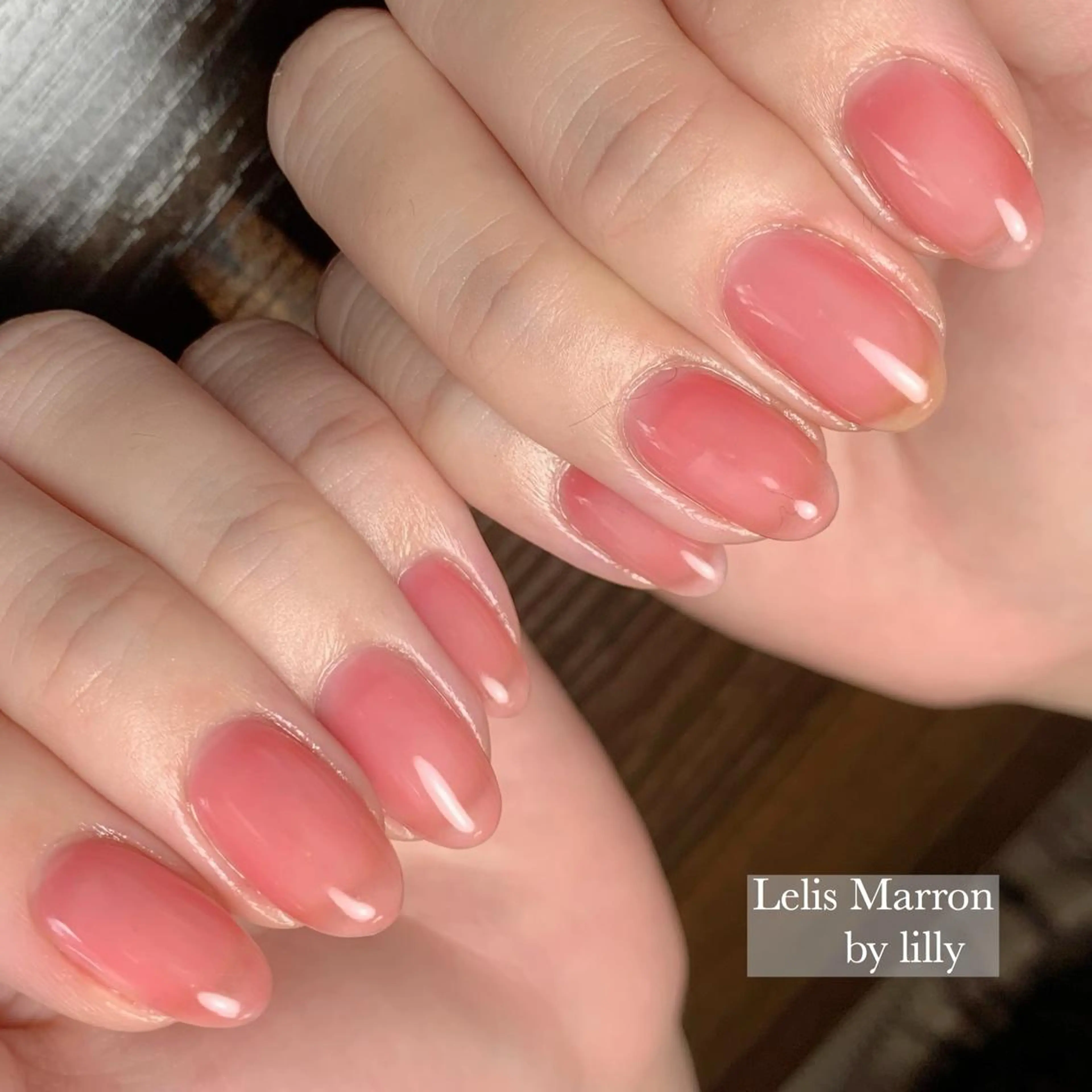 ネイル クリアネイル Lelis Marron所属・岸 侑李のネイルデザイン
