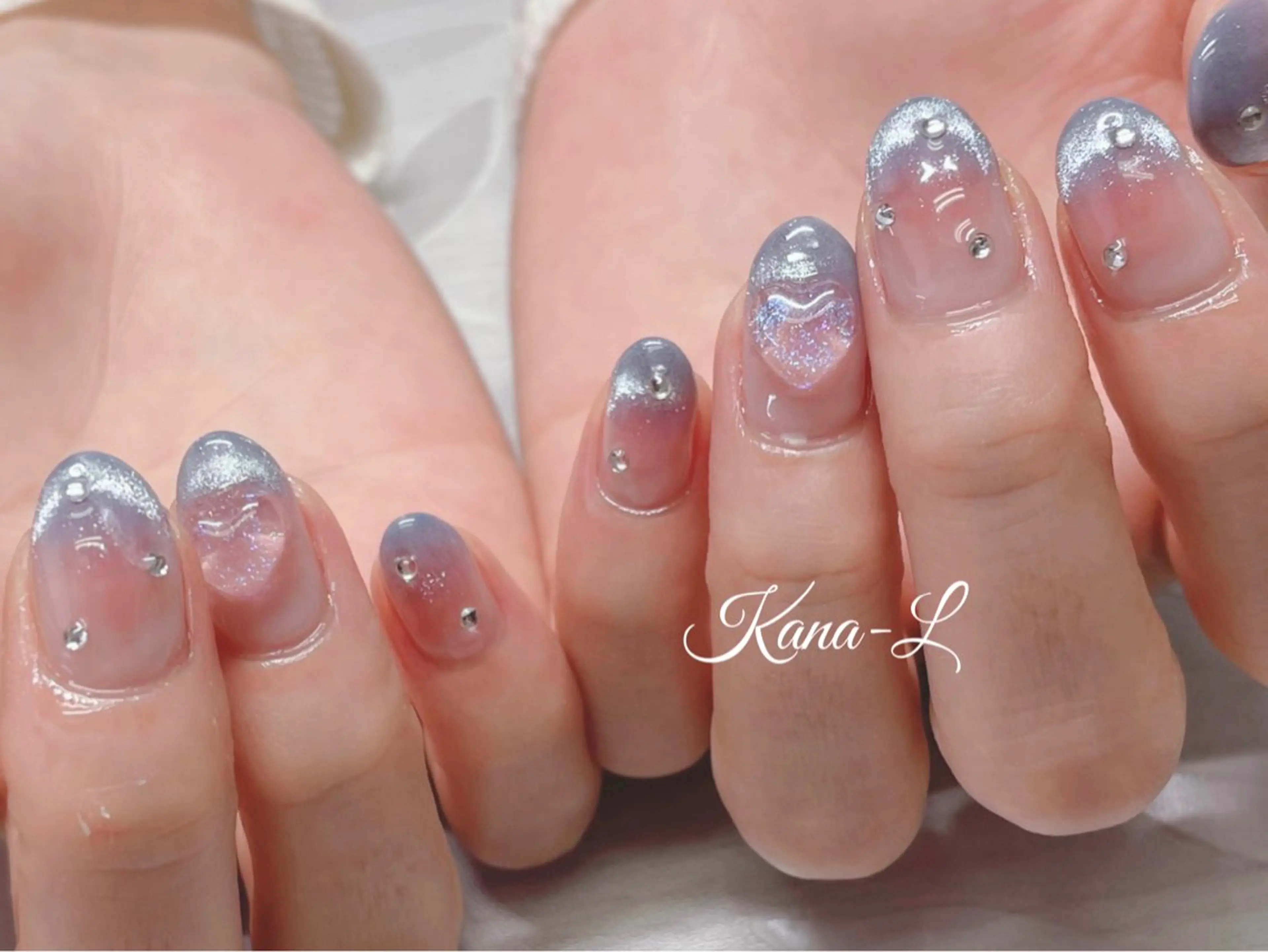 ネイル チークネイル フレンチネイル ジェルネイル ハート 韓国ネイル 芦辺 香奈のネイルデザイン