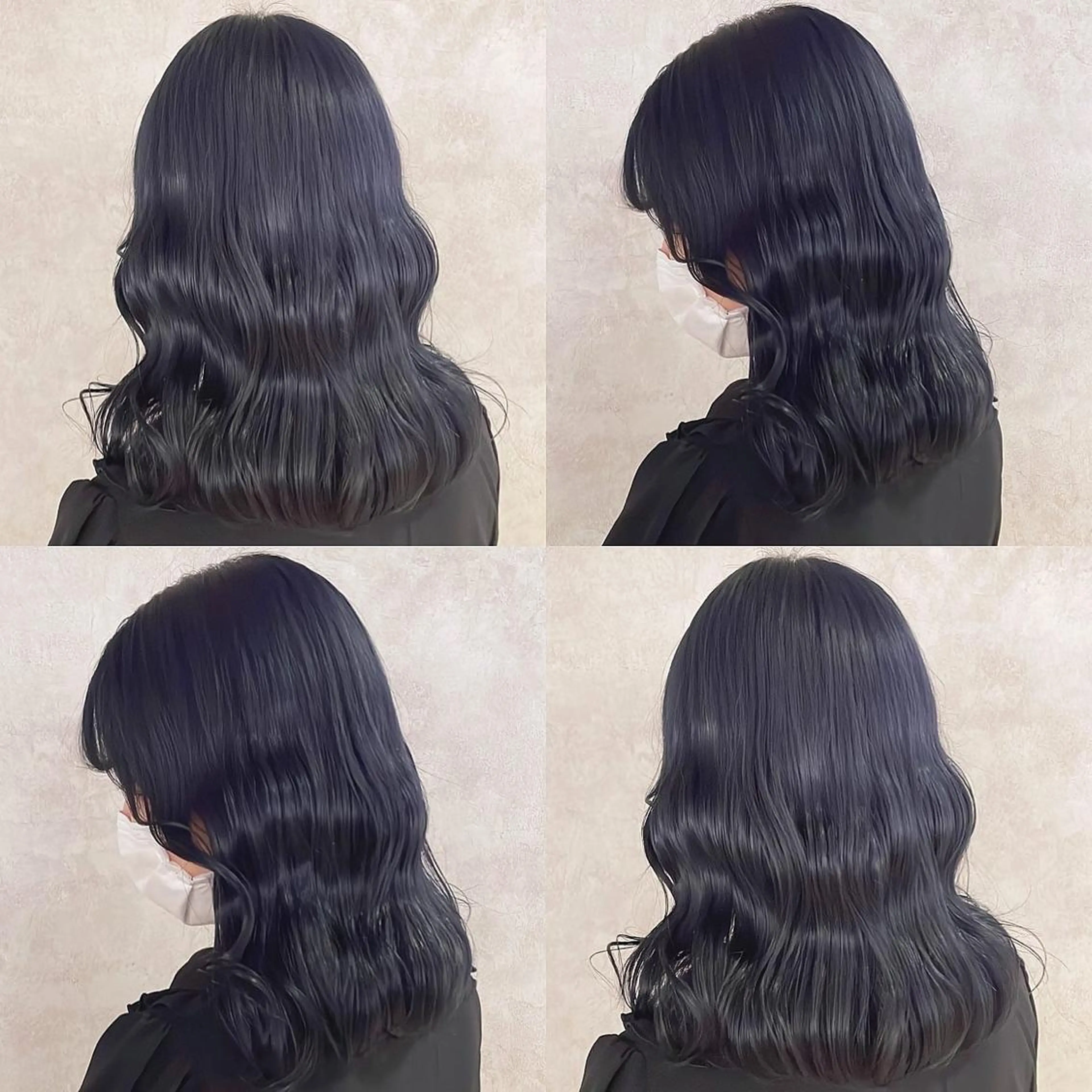カラー 黒髪 ブリーチ ブルーカラー ブルーブラック ヘアカラー トリートメント 渋谷:インナーカラー ／🍒エリカ🍒のヘアスタイル