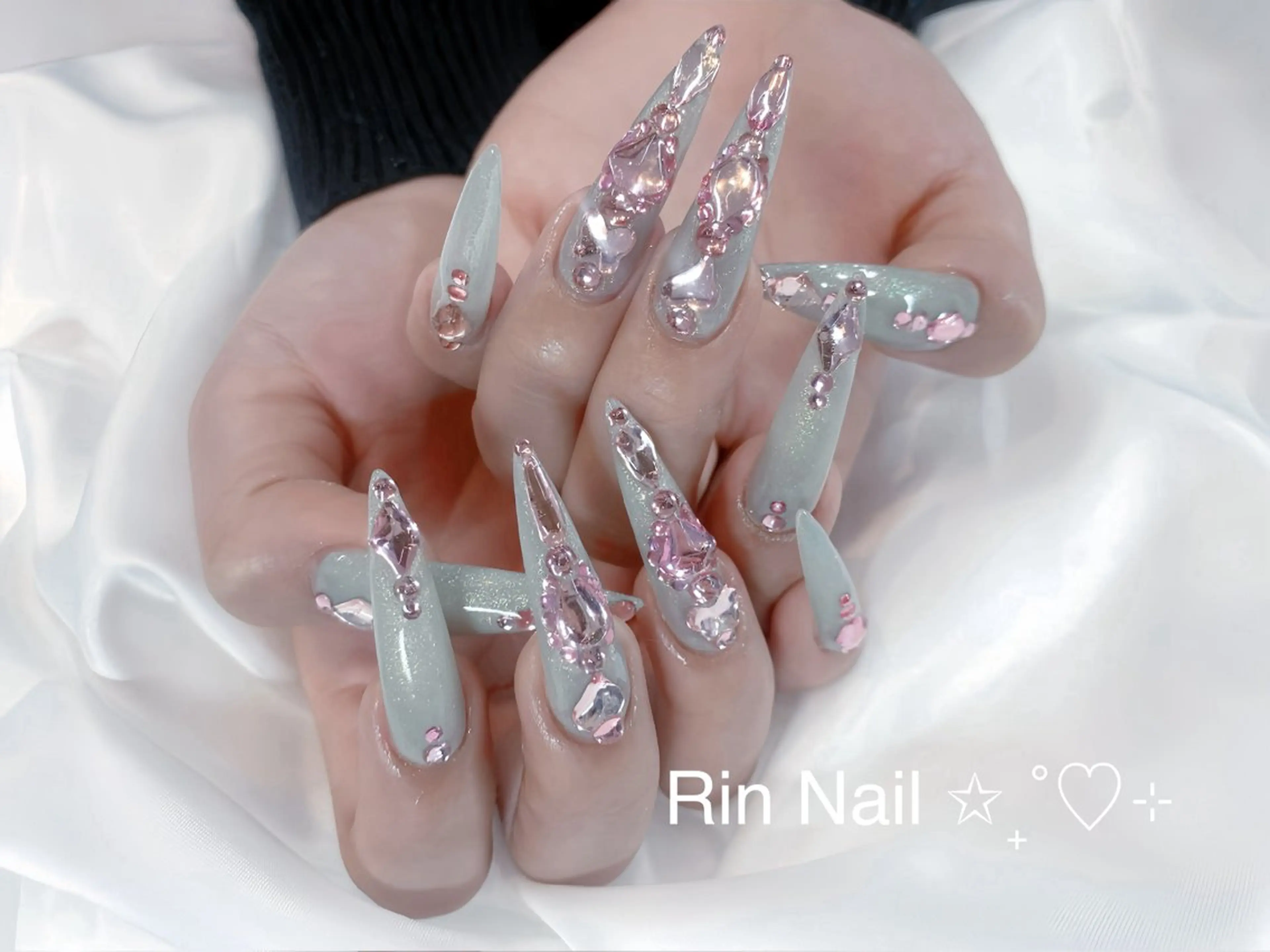 ネイル アートネイル ロングネイル ニュアンスネイル スカルプネイル ネイルチップ ハンドネイル Rin Nail 新大久保店のネイルデザイン