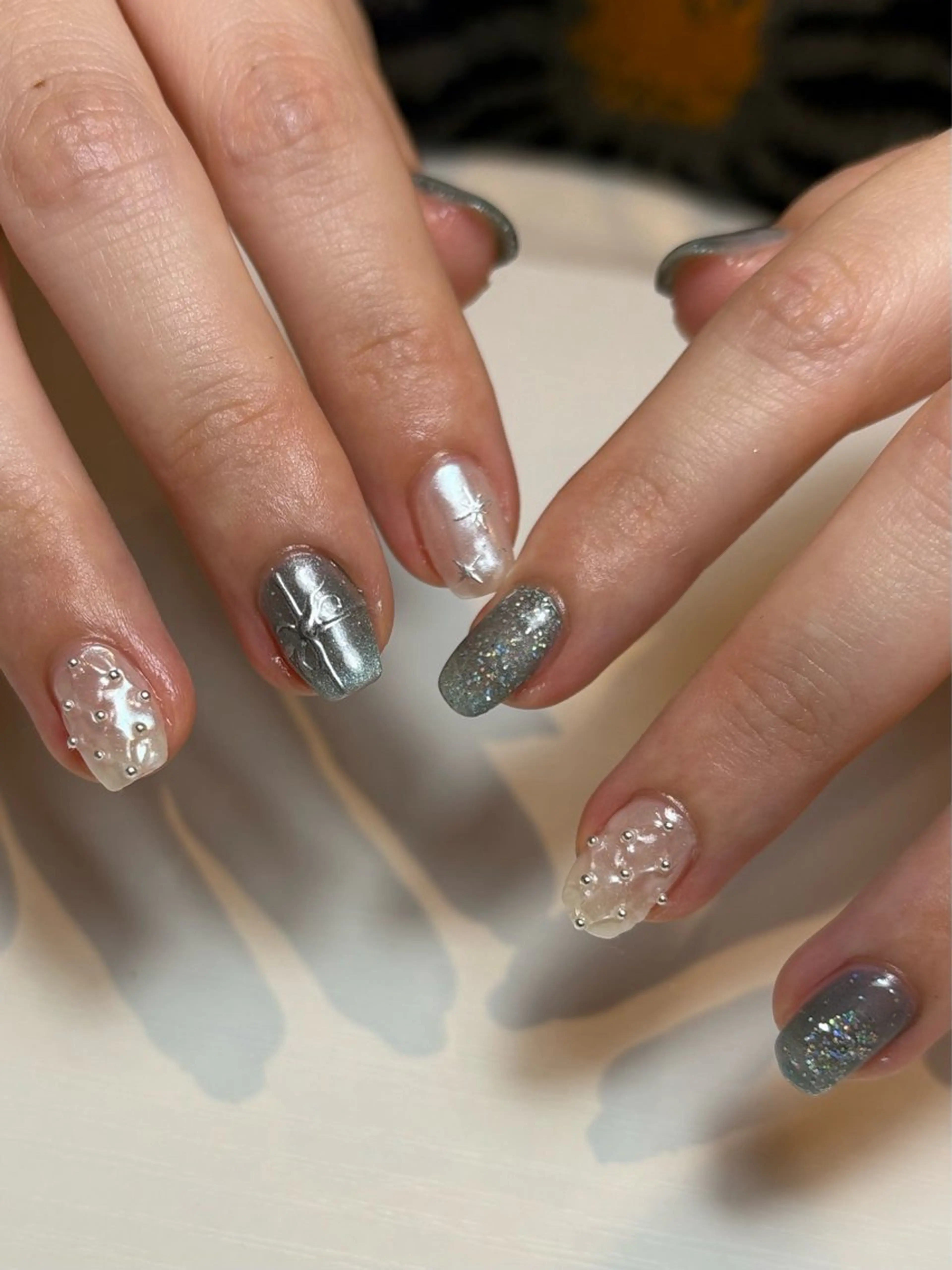 ネイル アートネイル 持ち込み 冬ネイル クリスマス ハンドネイル Kai  nail Mayukoのネイルデザイン