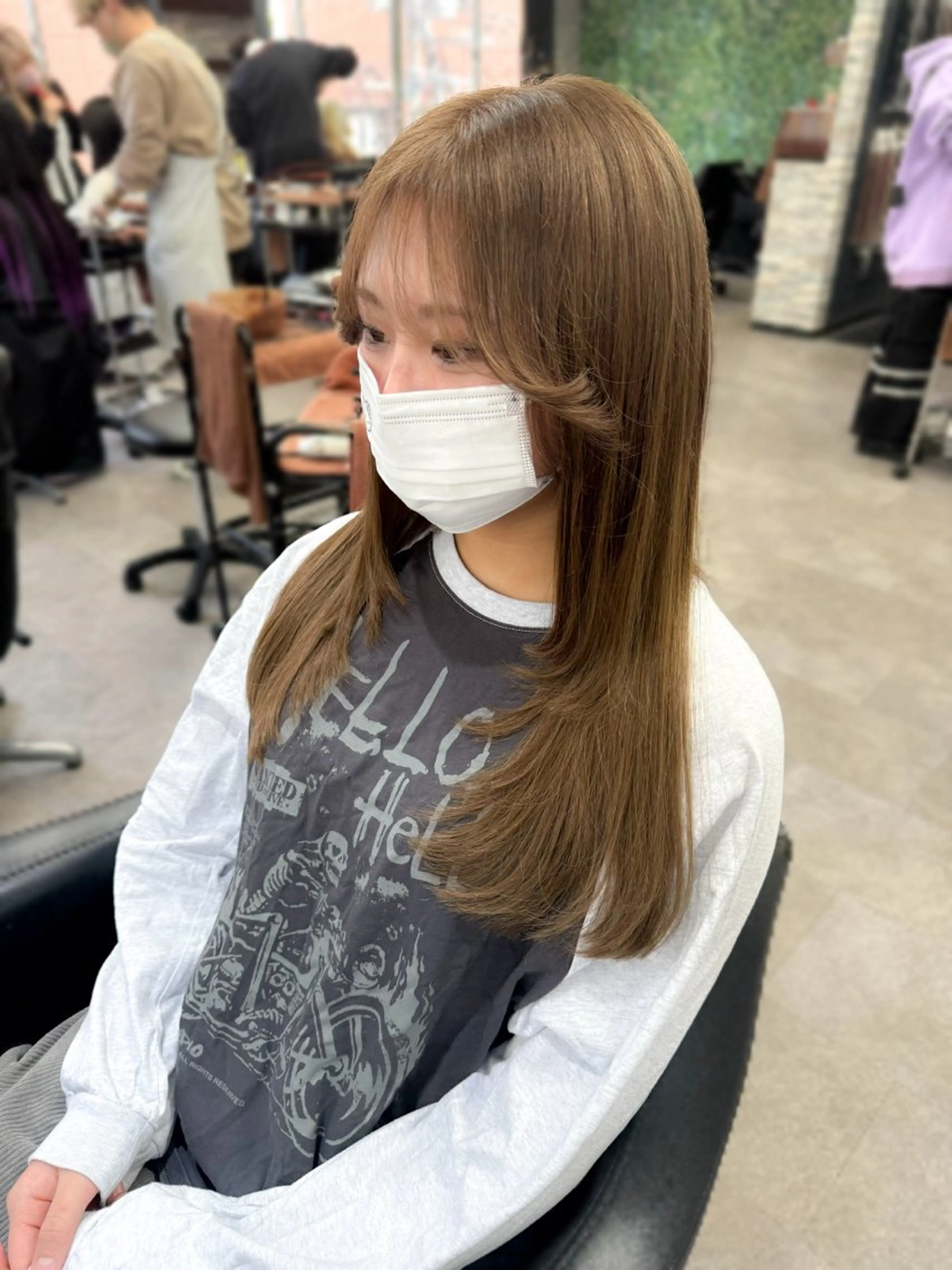 ロング カラー ベージュカラー ダブルカラー エクステ レイヤーカット カット ヘアカラー トリートメント エクステ ハイトーンエクステ 🎩カズキ🎩のヘアスタイル