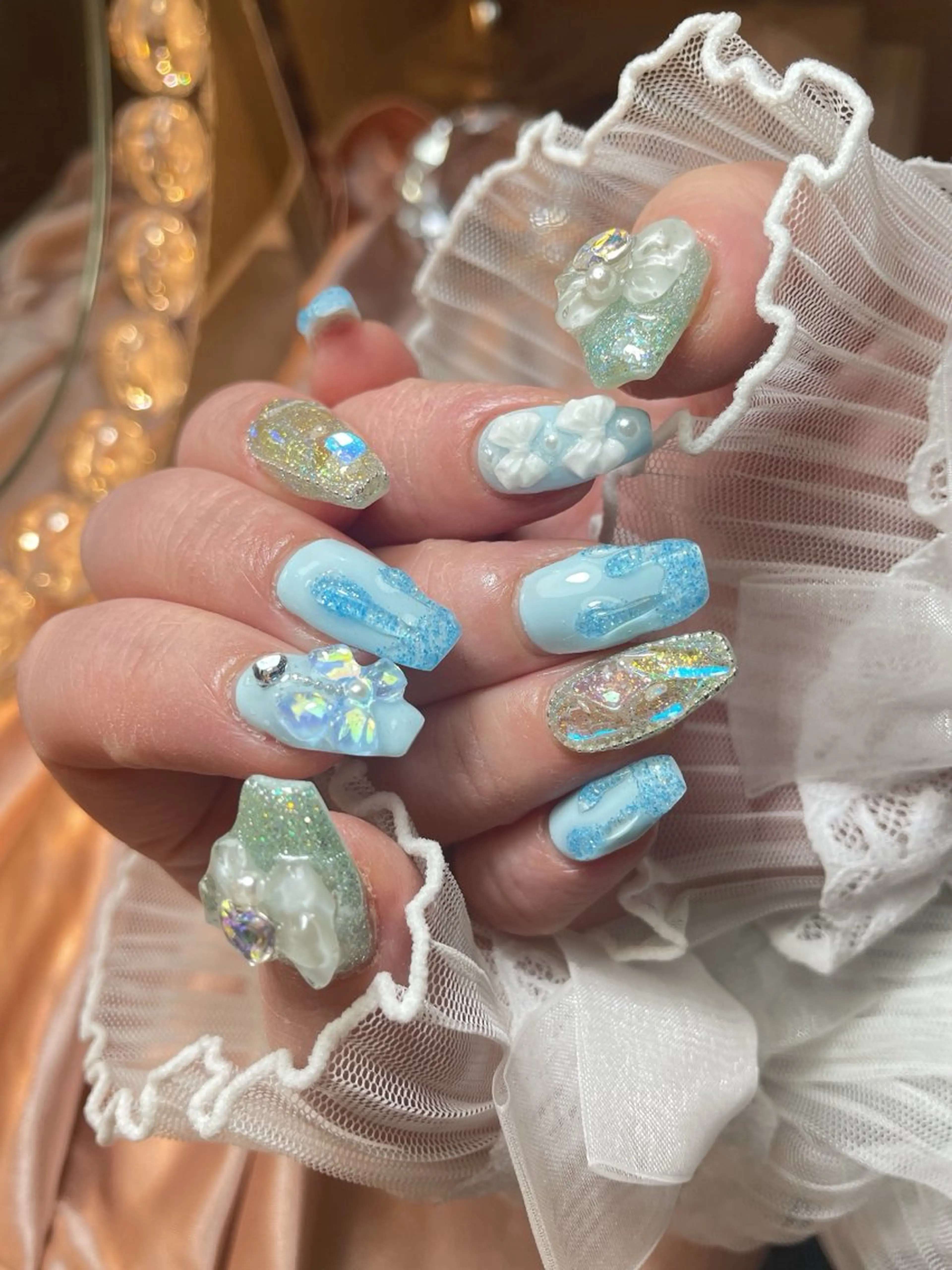 ネイル 23時まで❤︎韓国、 ワンホンネイルのネイルデザイン