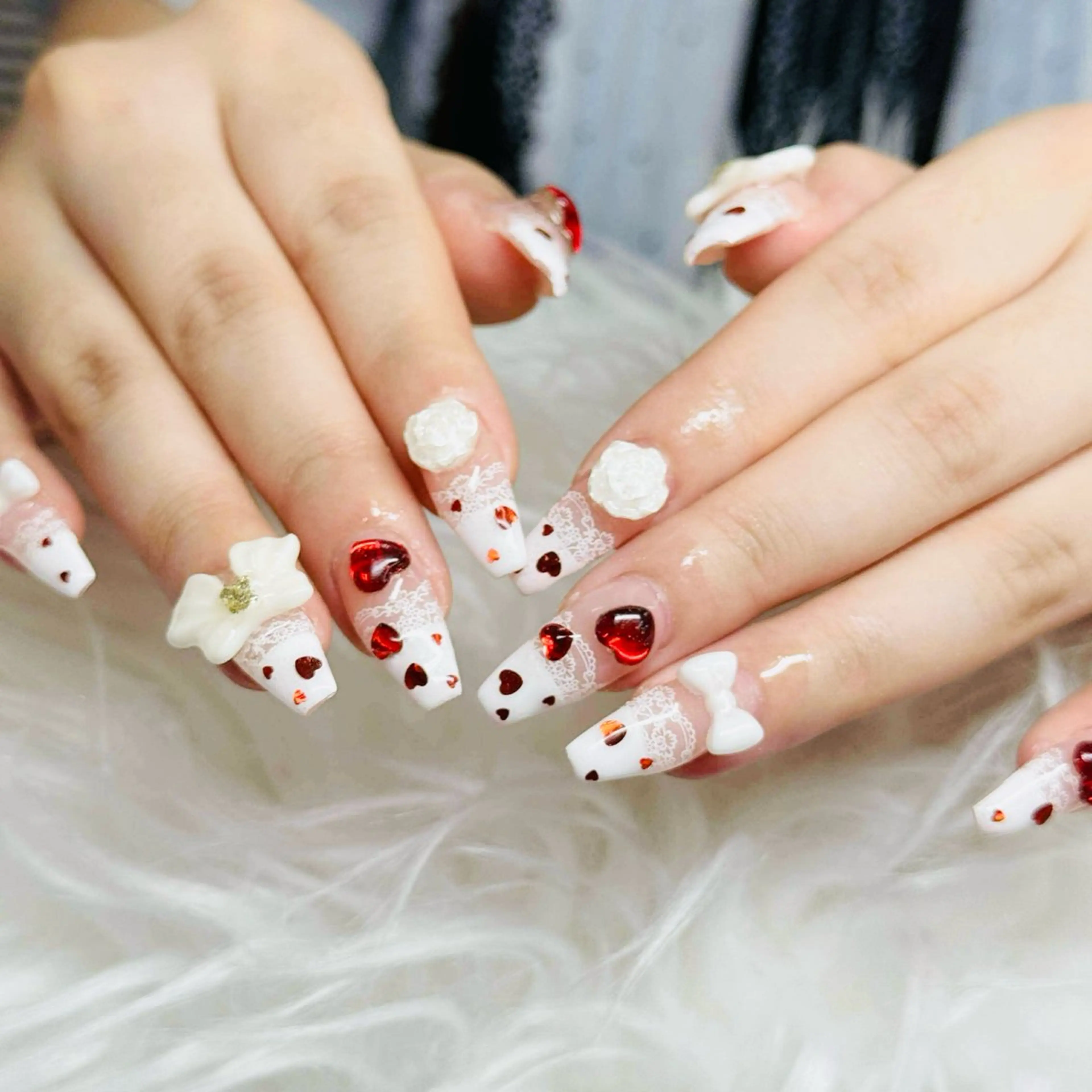 ネイル チークネイル 長さ出し フットネイル マグネットネイル 持ち込み ハンドネイル ANH NAIL ゴテゴテ専門店💎のネイルデザイン