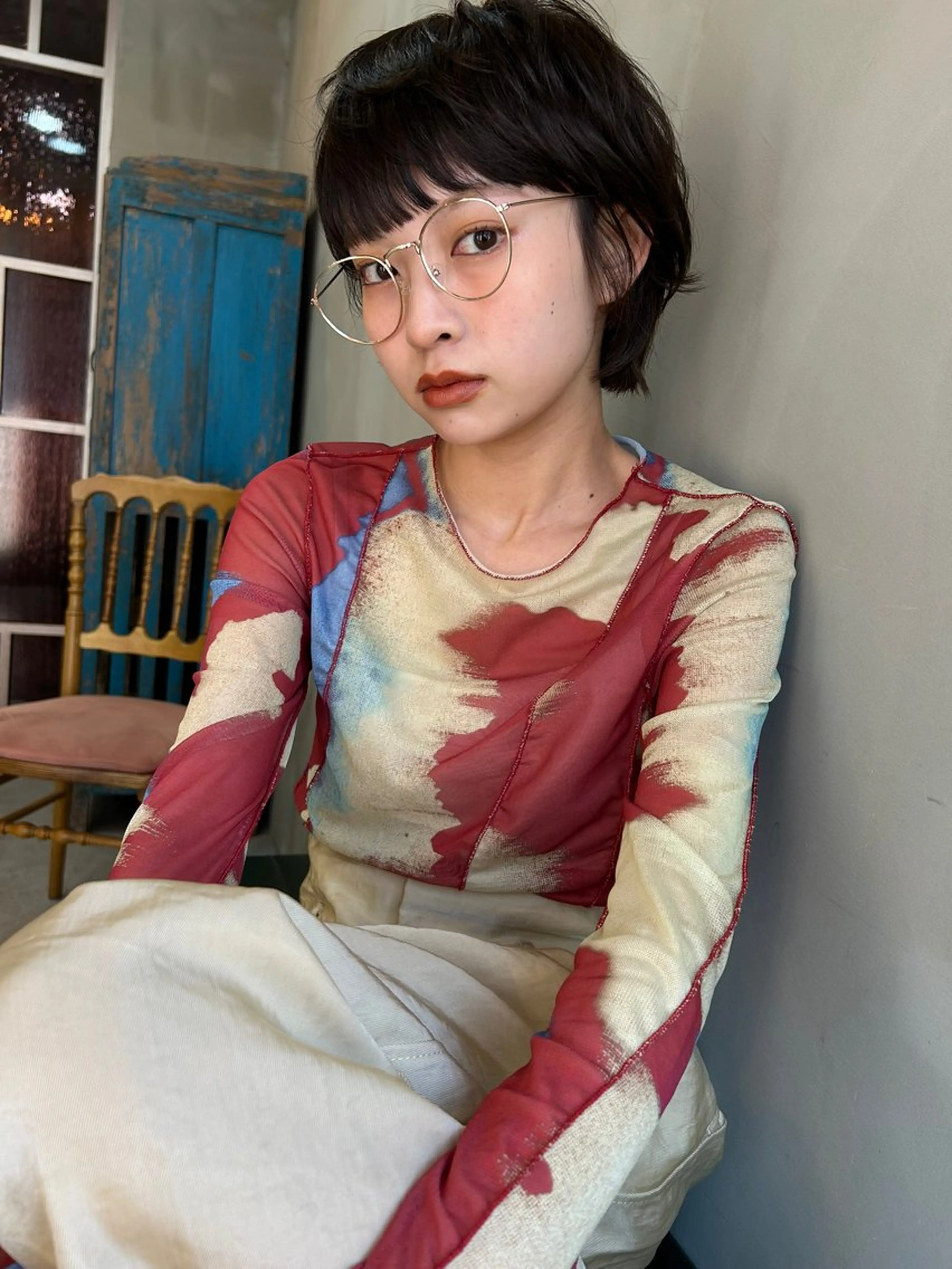 ショート カラー カット ヘアカラー トリートメント ショート/ボブ/ 心斎橋/宮脇美奈のヘアスタイル