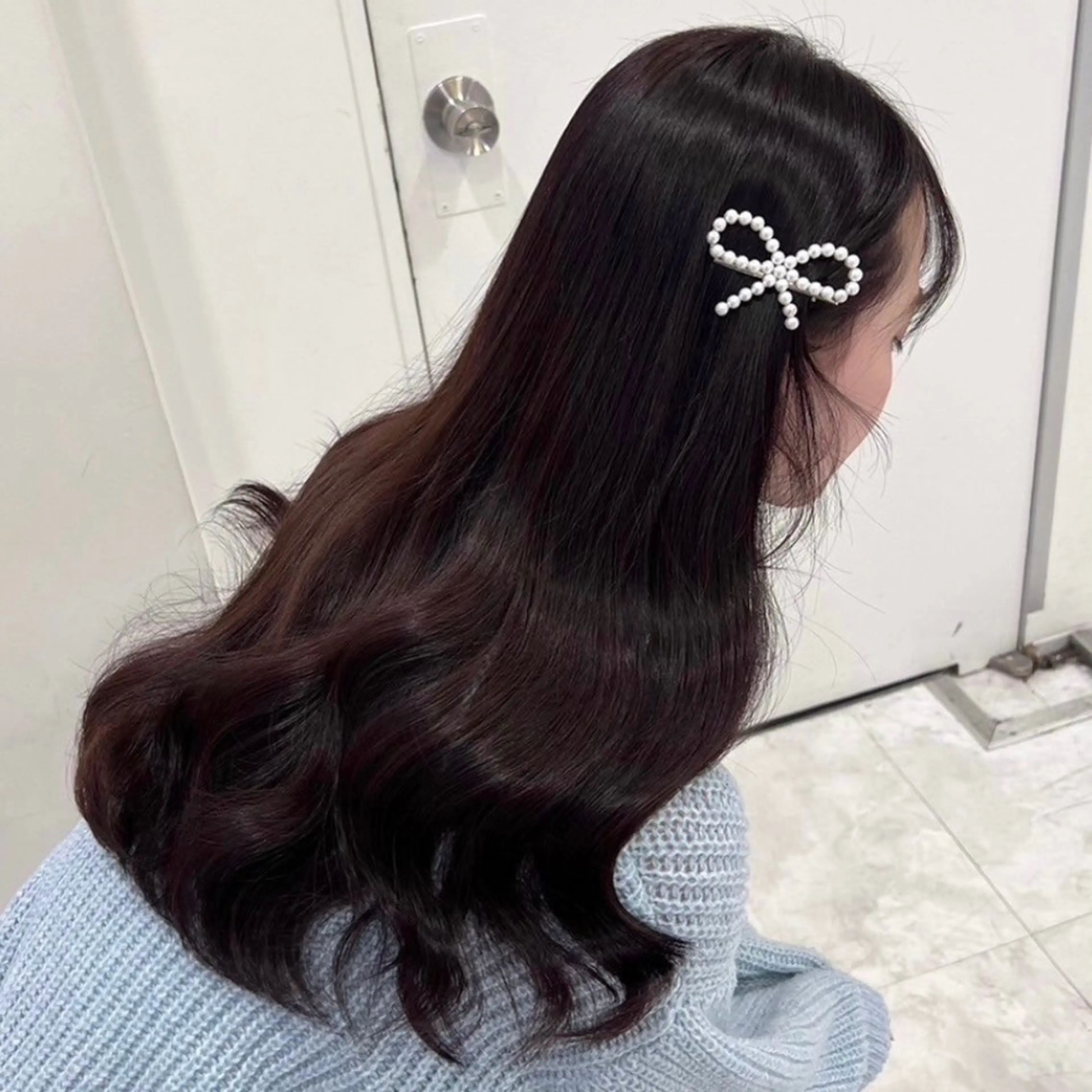 ロング カラー ブリーチ ブリーチなしカラー 髪質改善 トリートメント 💗愛され暖色💗 ピンク/レッド💗のヘアスタイル