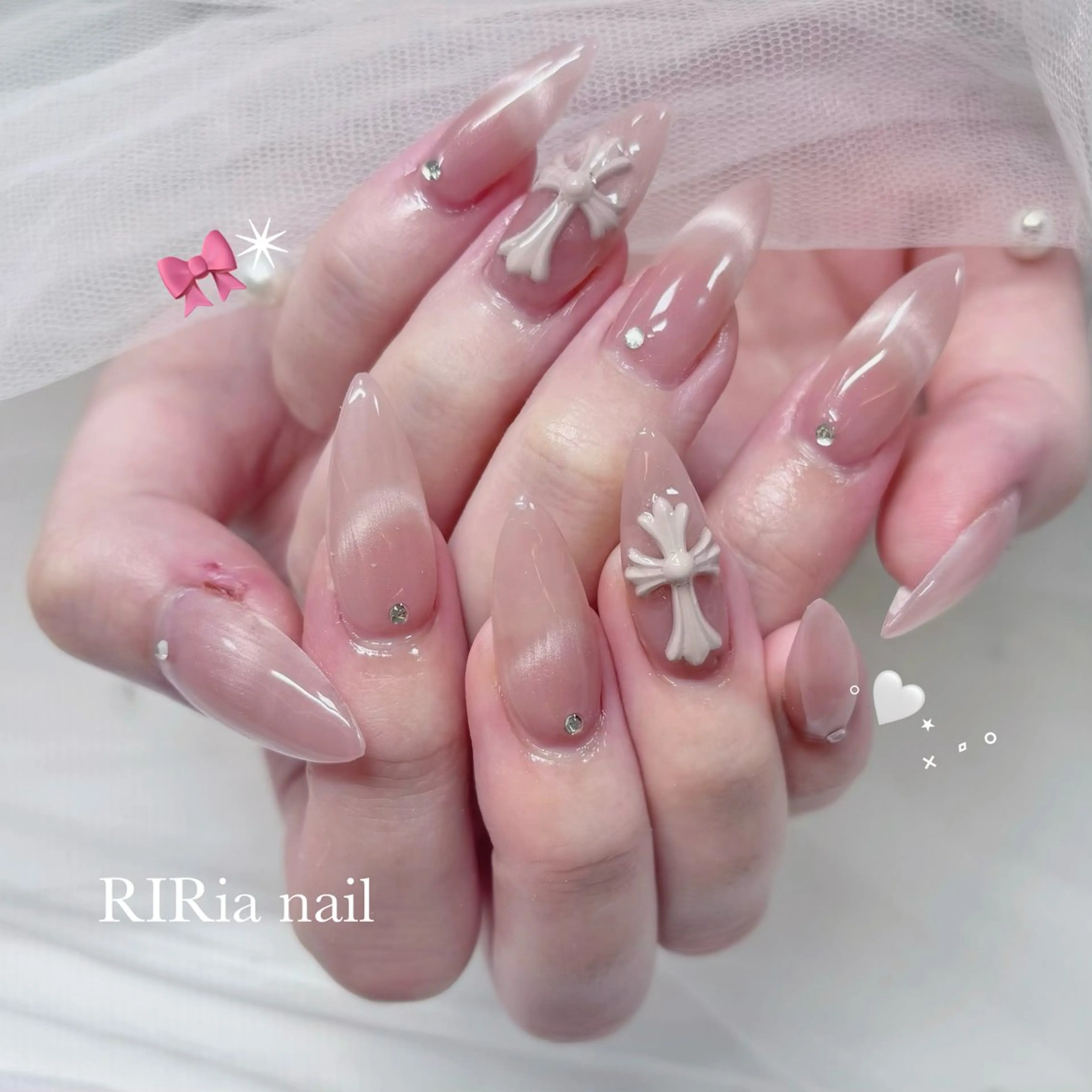 ネイル ピンク ピンクベージュ ハンドネイル 🎀RIRia nail🎀のネイルデザイン