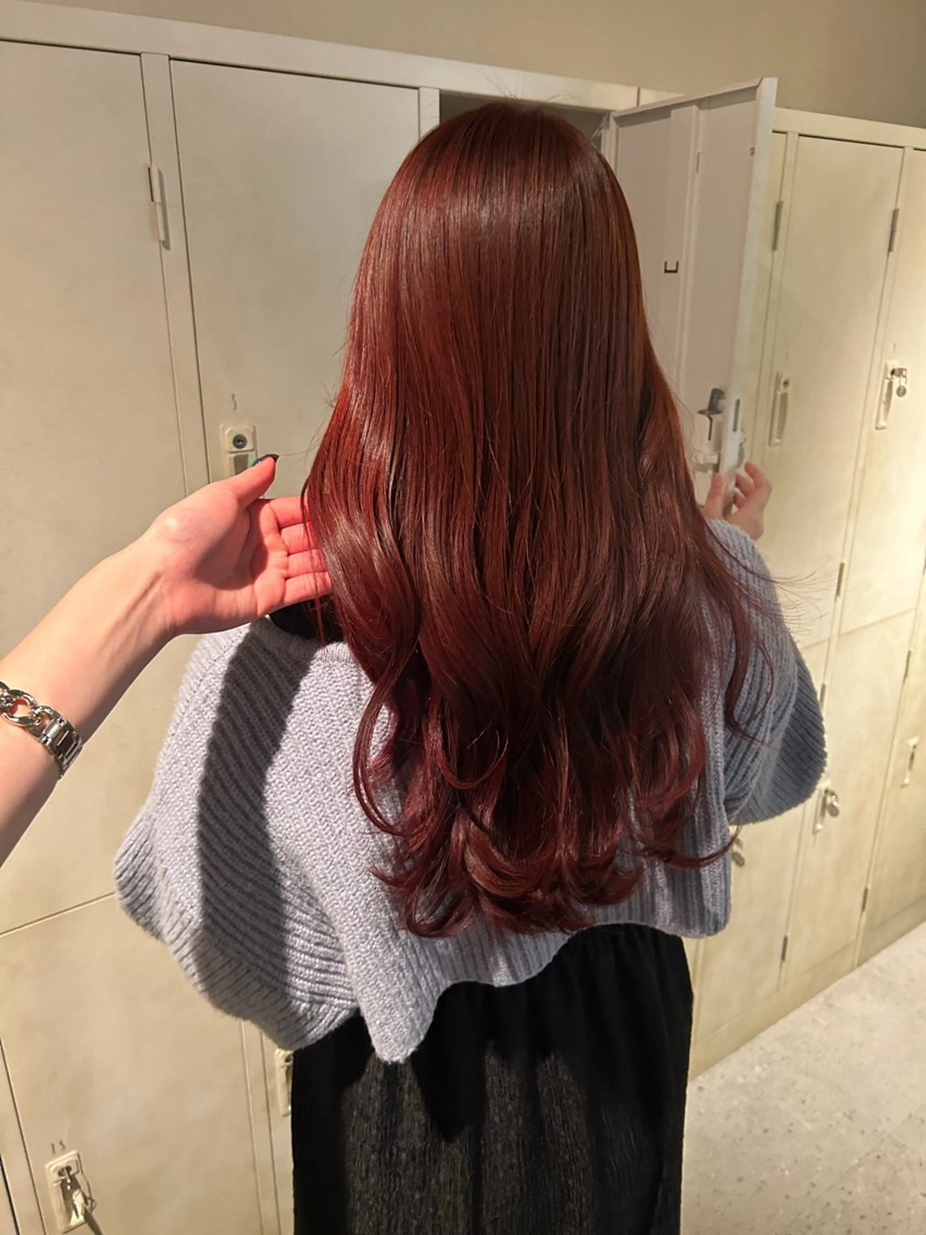 ロング カラー ボルドーカラー レッドカラー 髪質改善 野田阪神/暖色カラー Kairi🐬のヘアスタイル