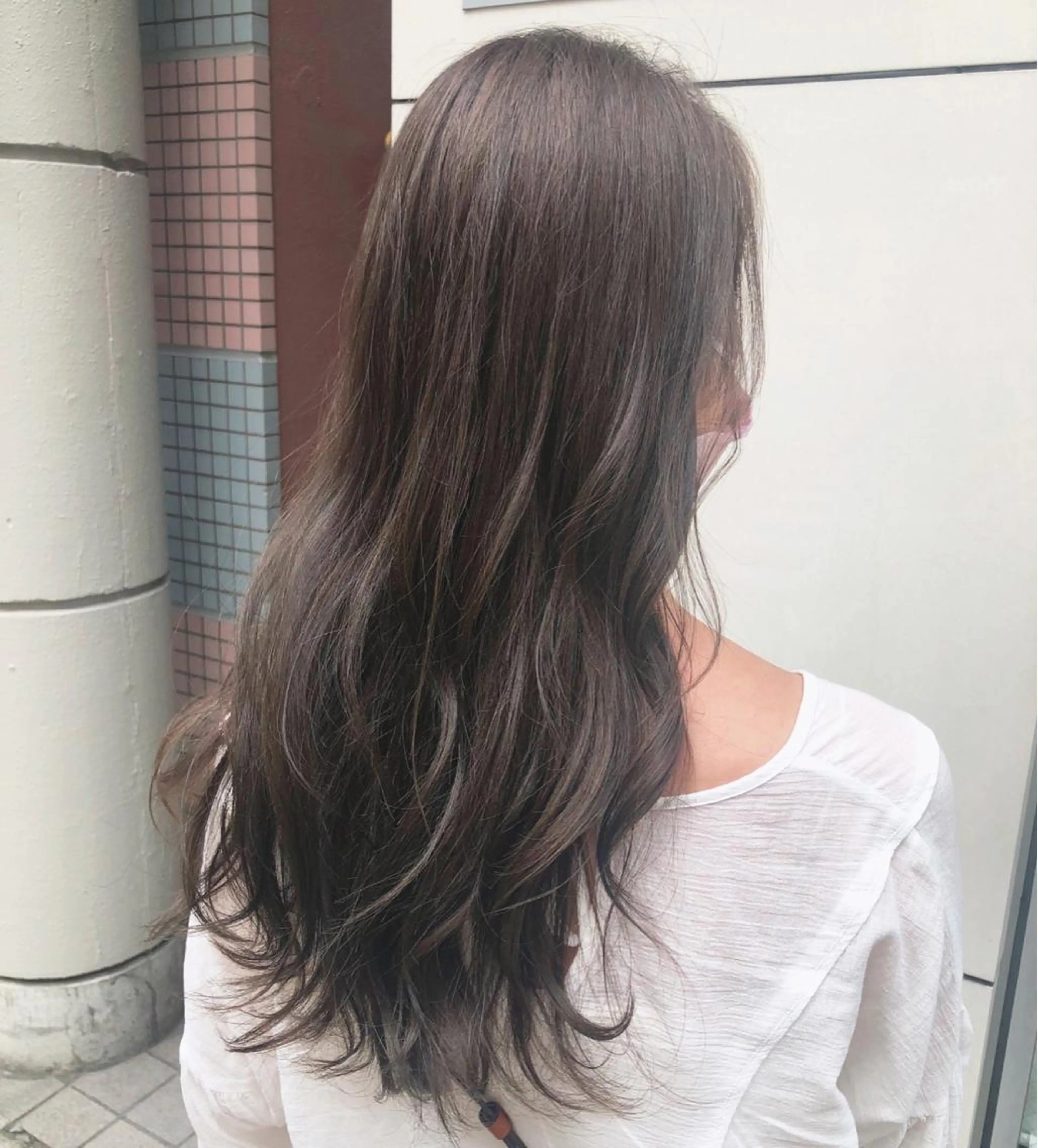 ロング カラー グレージュ 韓国ヘア ♡tomimaのヘアスタイル