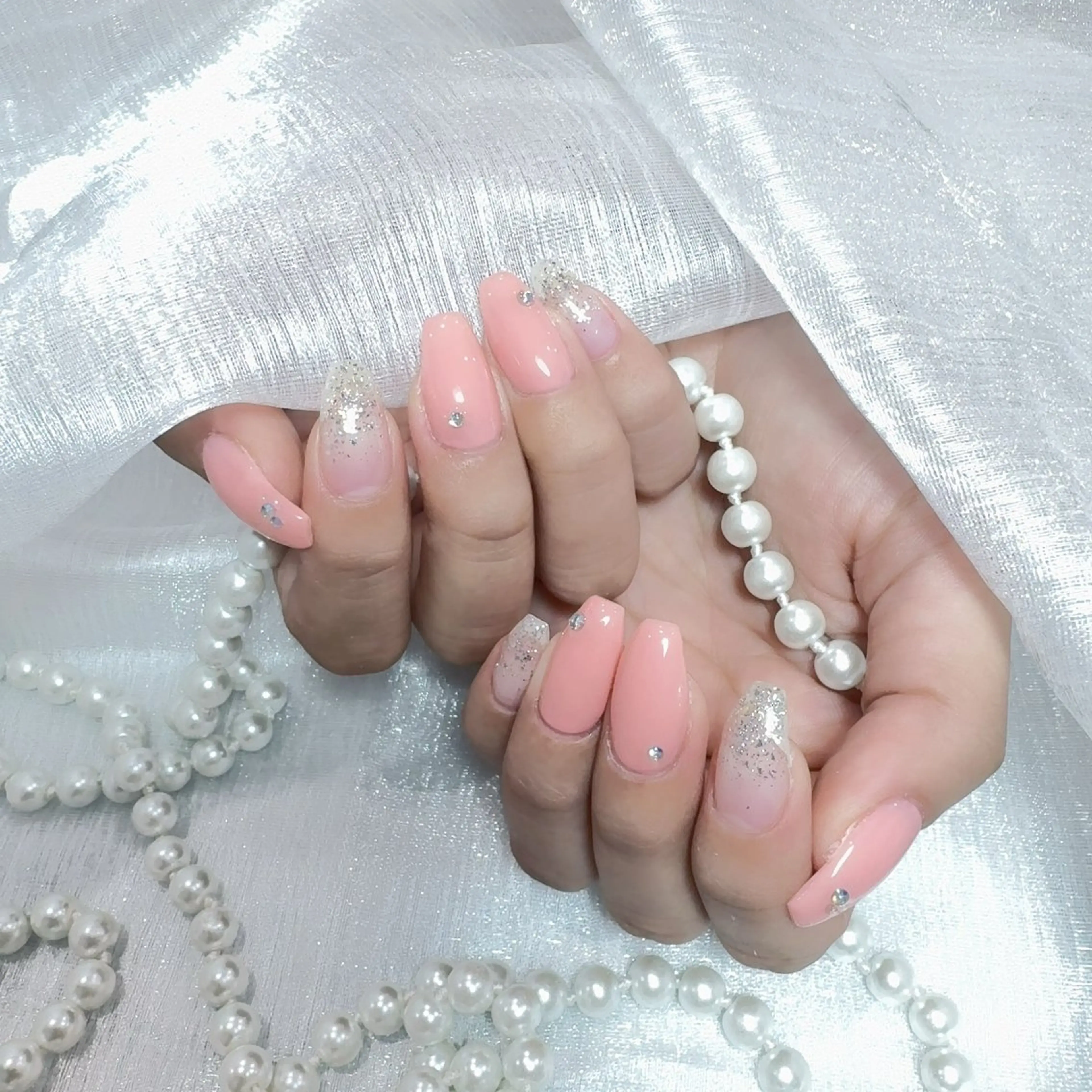 ネイル アートネイル フラッシュネイル フレンチネイル ジェルネイル ガラスフレンチ ハンドネイル You&Me Yukiのネイルデザイン