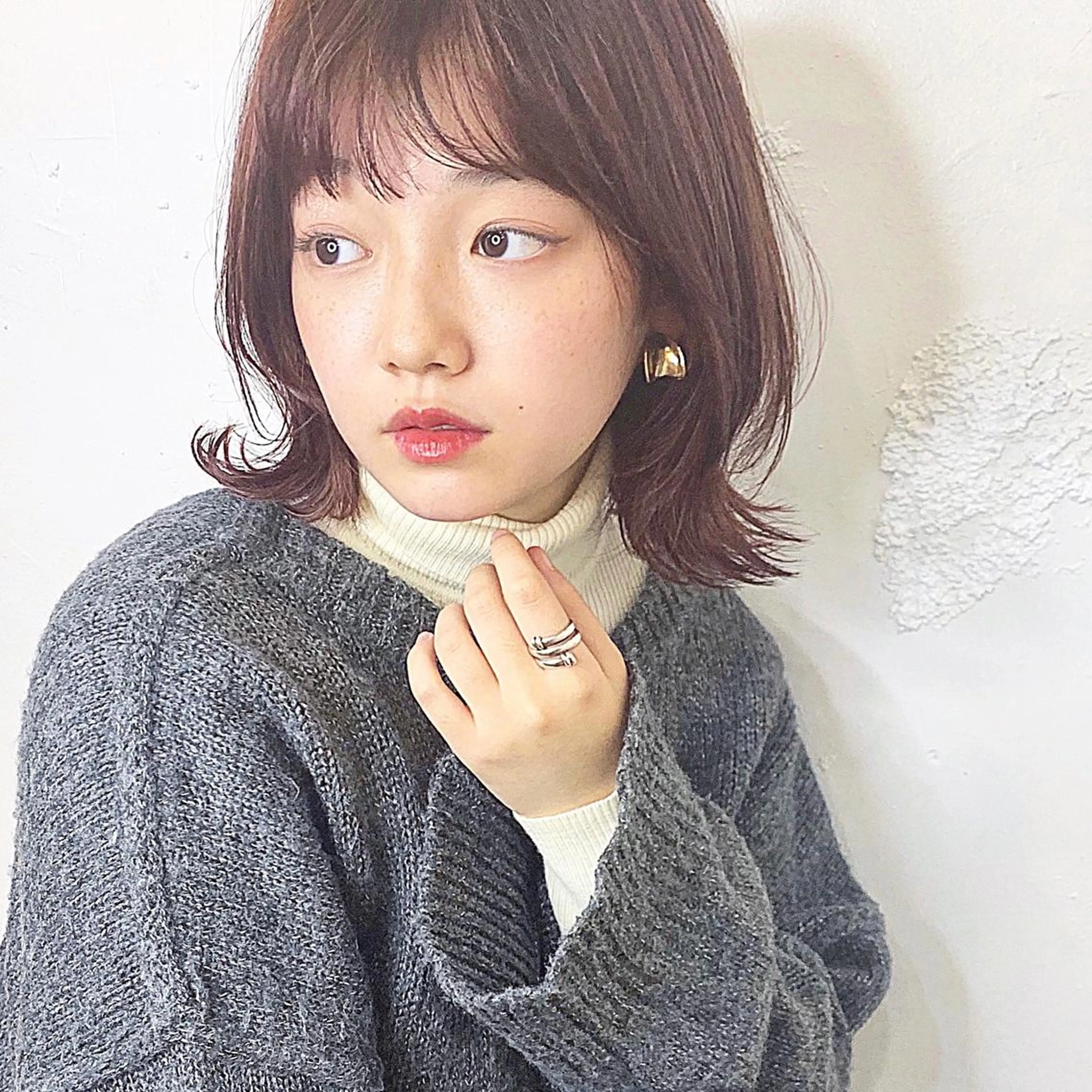 ミディアム カラー ベージュカラー ラベンダーカラー ラベンダーベージュ ピンクカラー ピンクラベンダー Sana / 韓国ヘア / カラーのヘアスタイル