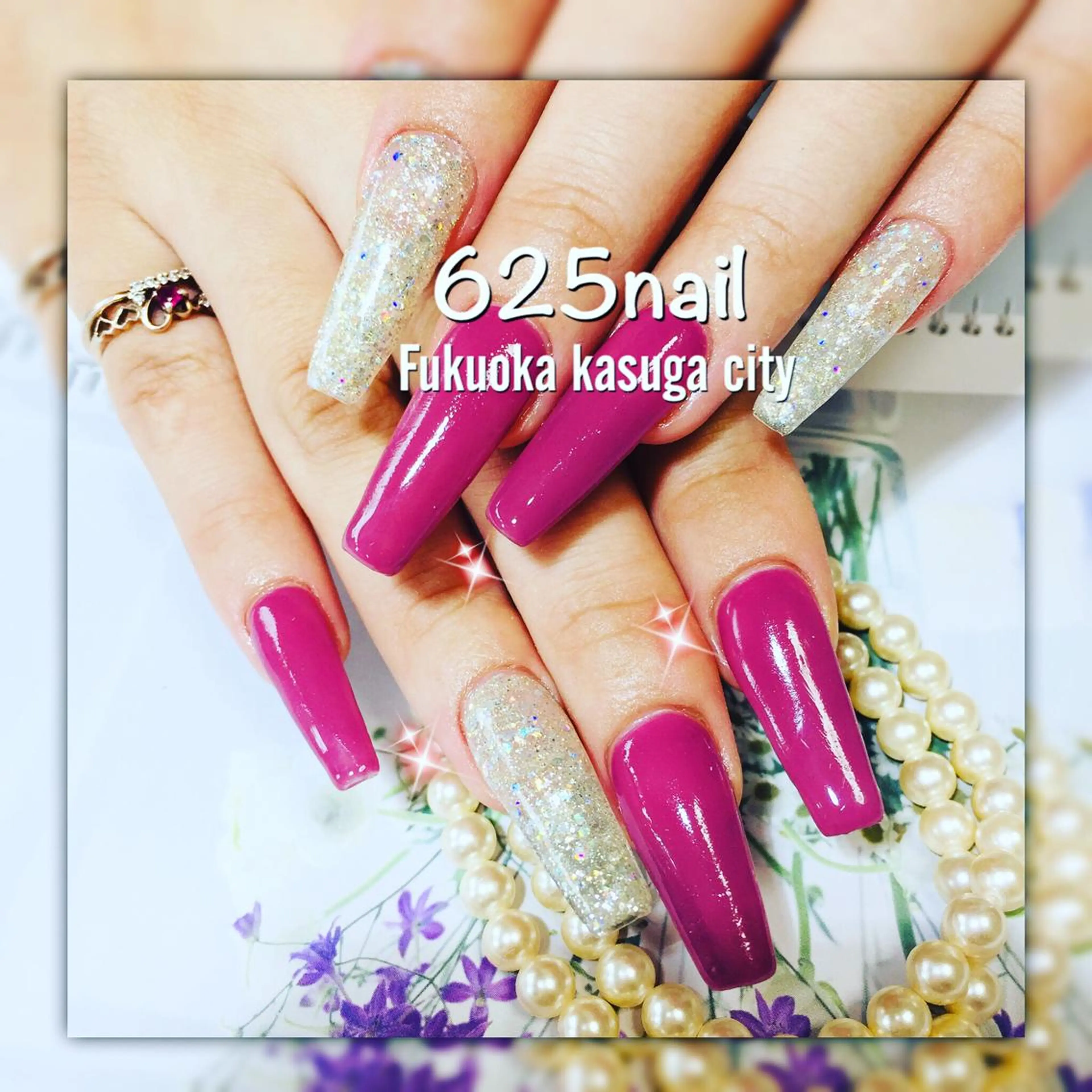 ネイル ロングネイル スカルプネイル ハンドネイル 625nail 無料P有/春日白水のネイルデザイン