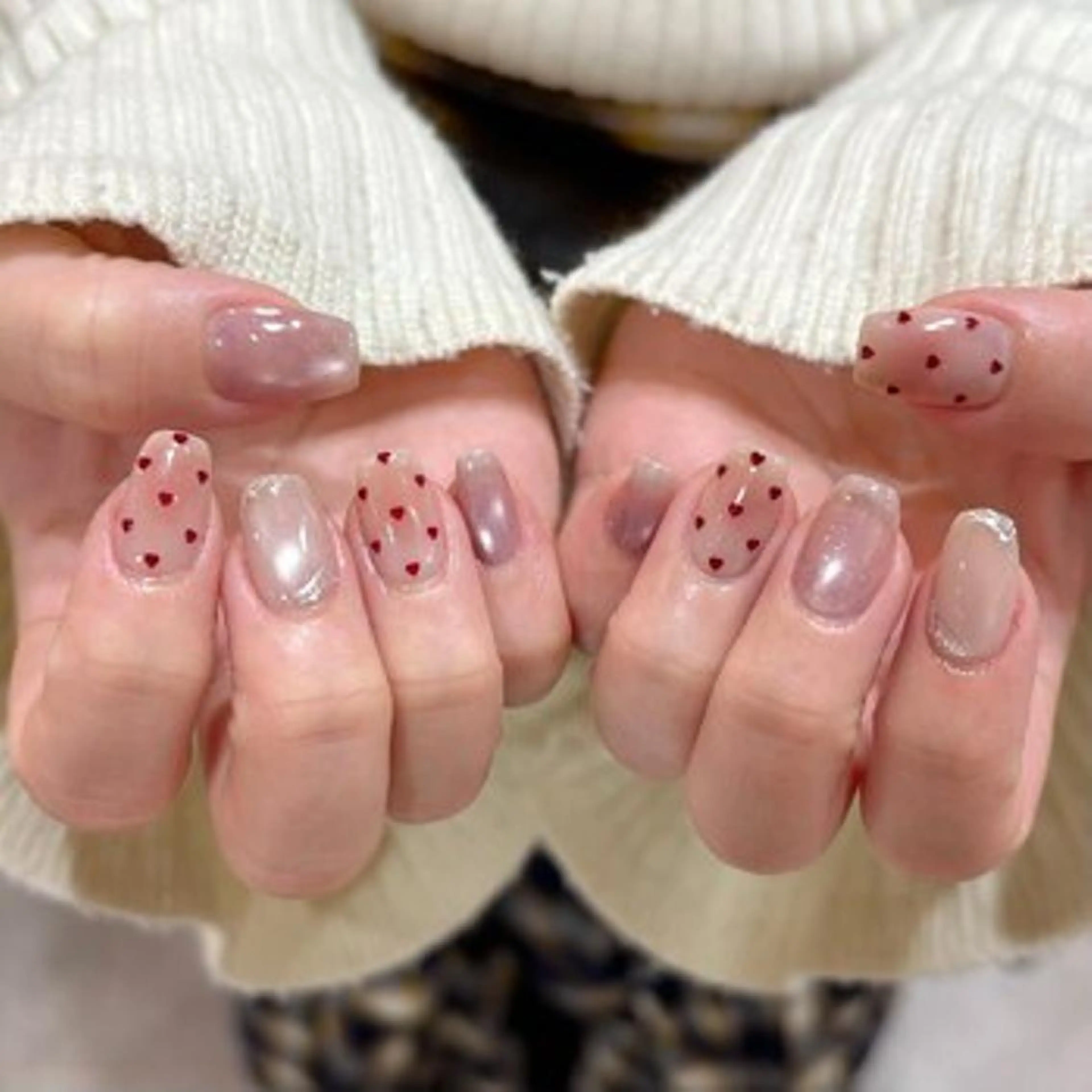 ネイル バレンタイン ハンドネイル パラジェル認定サロン N°nail 立川のネイルデザイン
