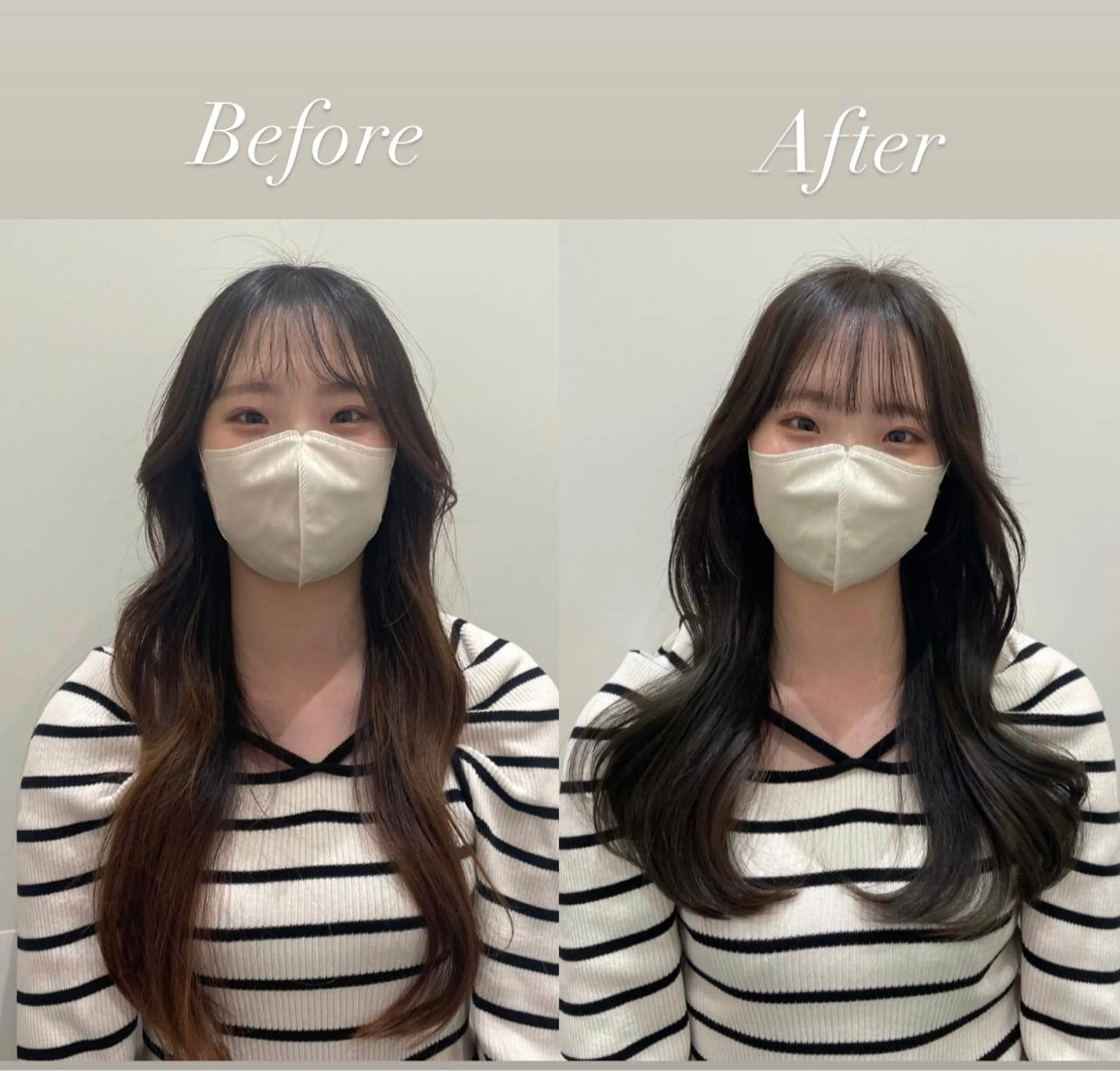 ロング 韓国風ヘア レイヤーカット カット ヘアカラー トリートメント ❤︎︎韓国ヘア❤︎︎ 𝑺𝒉𝒊𝒉𝒐のヘアスタイル