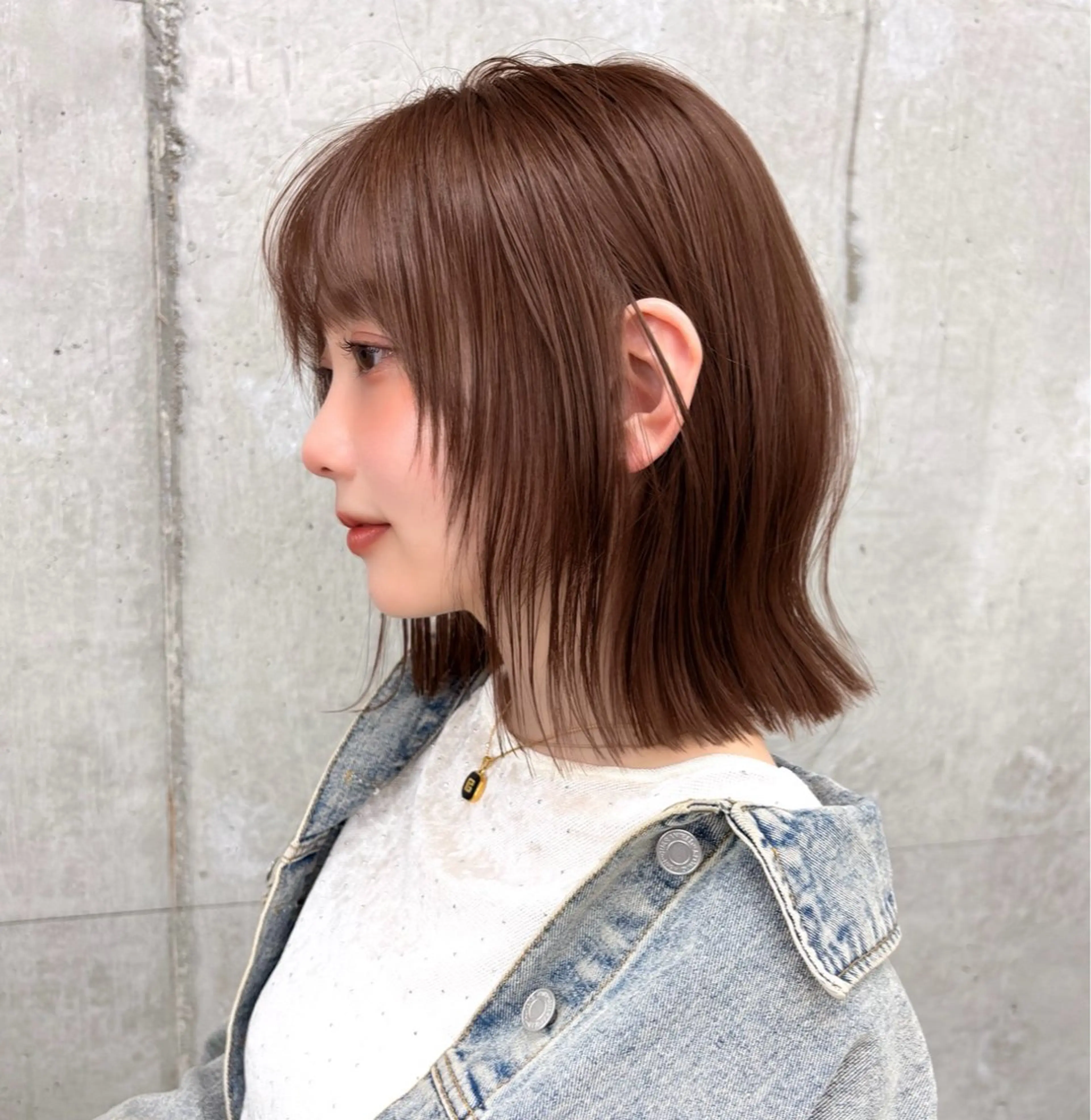 ミディアム 顔周りカット レイヤーカット 小顔カット ヘアカラー 🌷暖色カラー /Mina/渋谷🌷のヘアスタイル