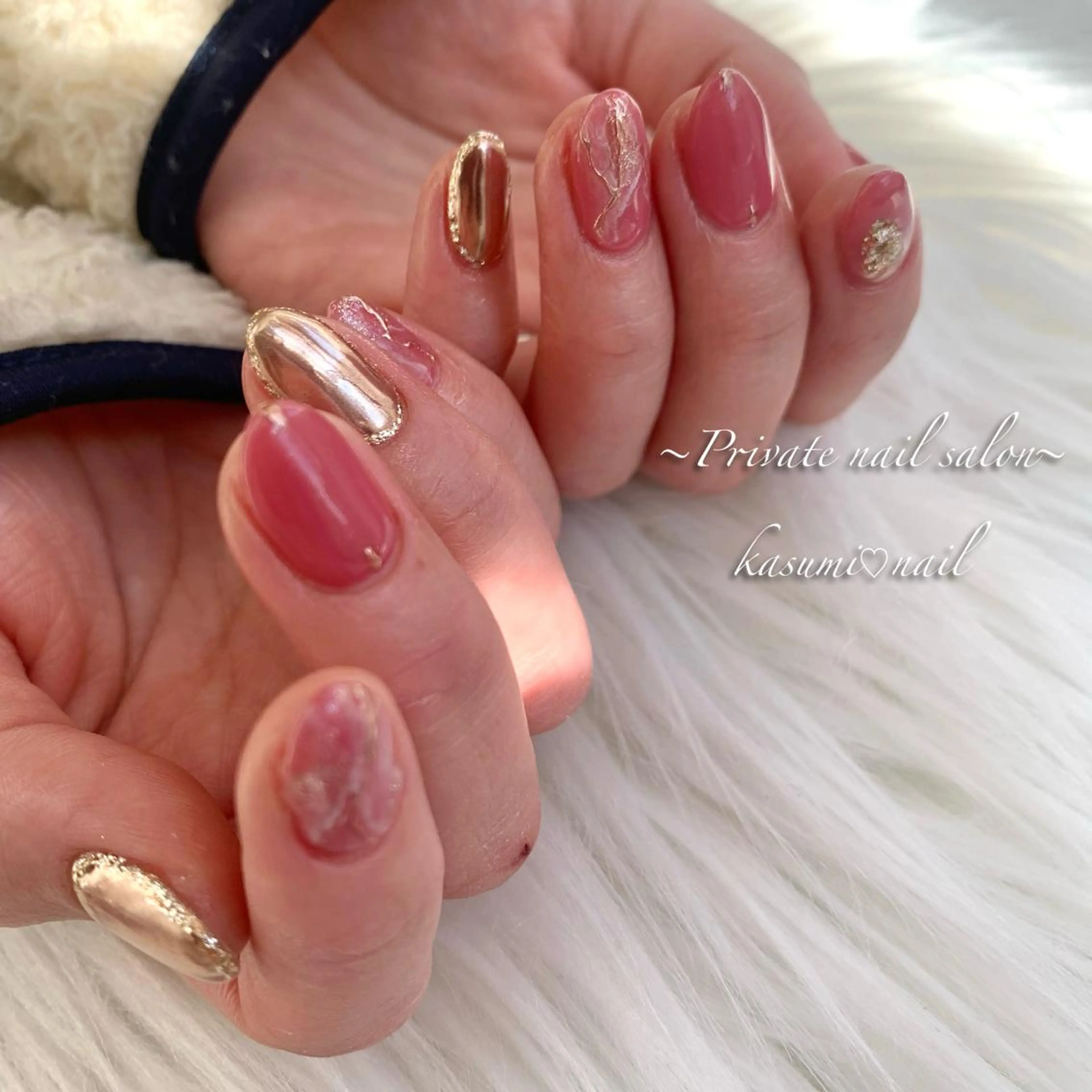 ネイル アートネイル ラメ(グリッター) マグネットネイル ミラーネイル 持ち込み KASUMI♡ Nailのネイルデザイン