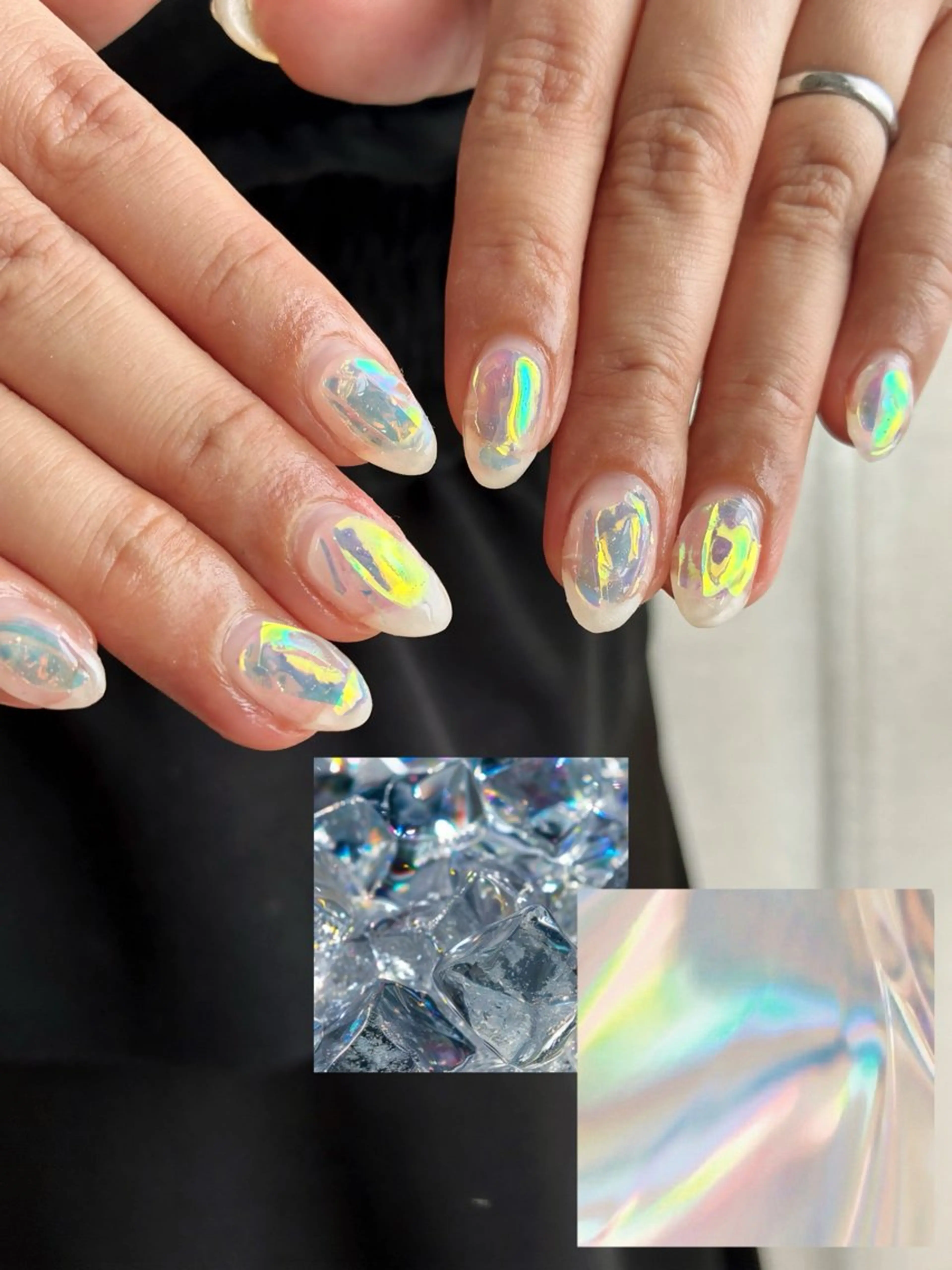 ネイル オーロラネイル 氷ネイル・うるうるネイル shiki_nail 🪐のネイルデザイン
