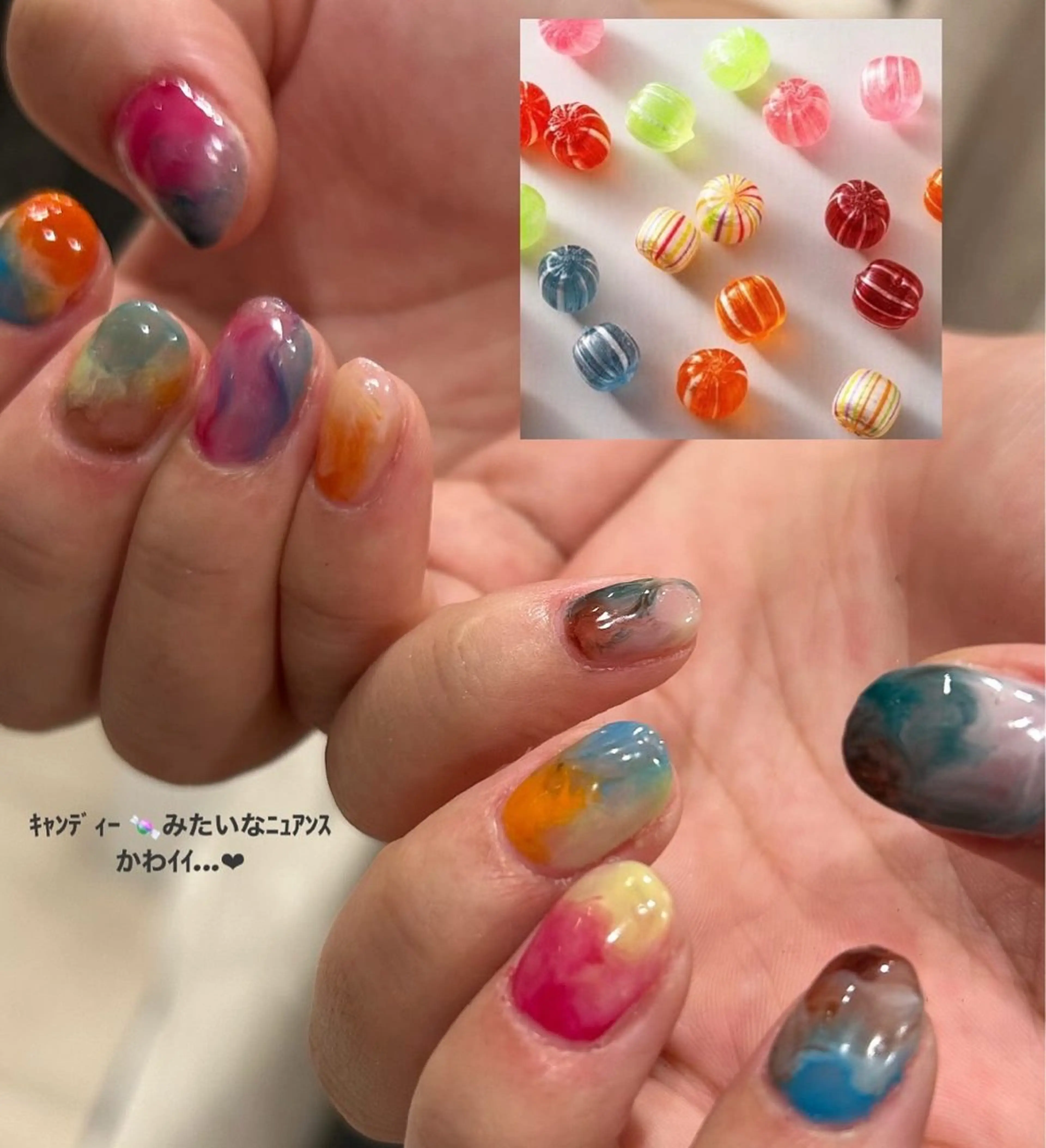 ネイル ハンドネイル フットネイル ASA nail / アート☀︎ニュアンスのネイルデザイン