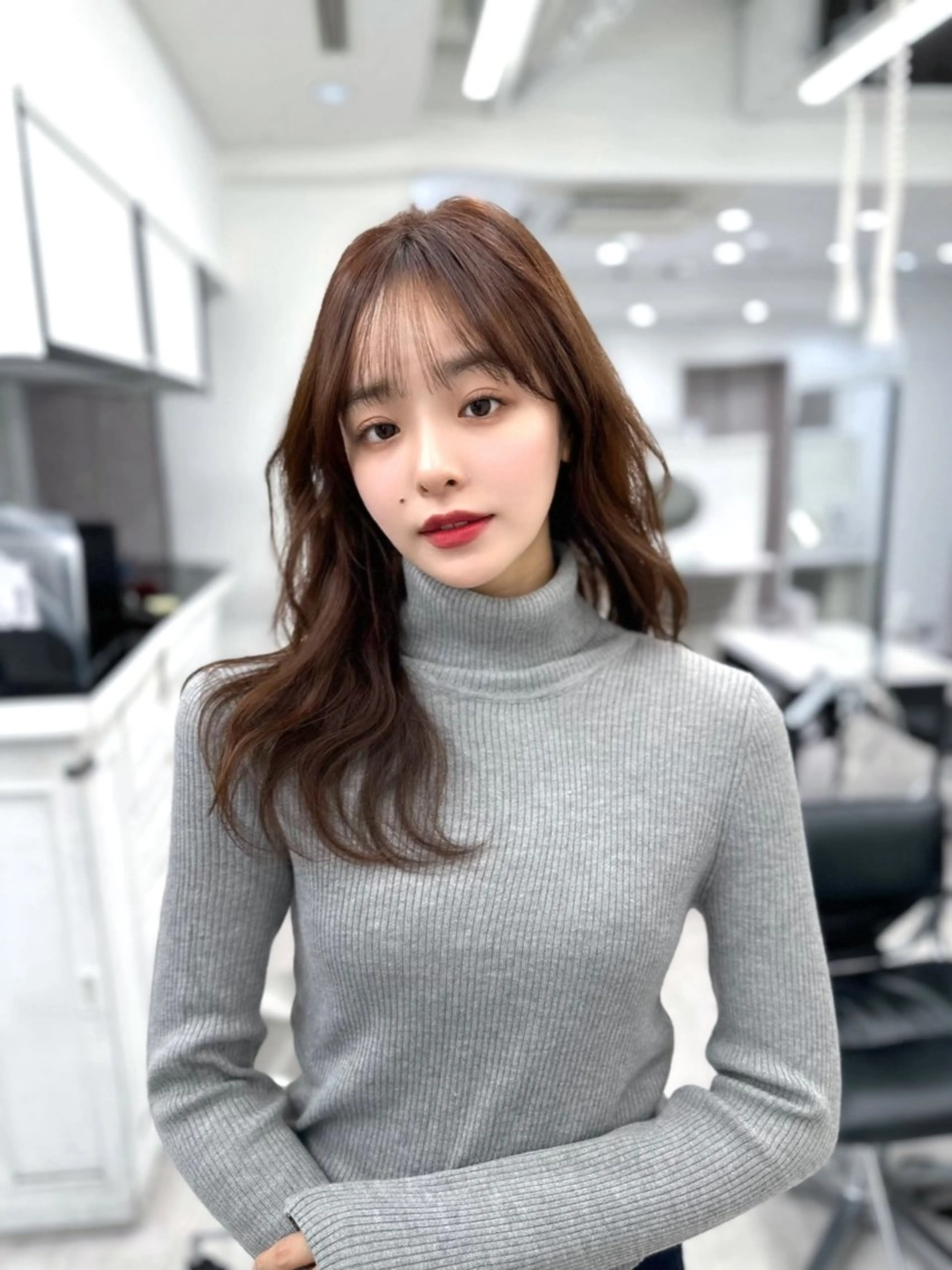 セミロング カット ヘアカラー トリートメント ヘッドスパ ヘアセット 前髪顔まわりカット 🌈中村海聖のヘアスタイル