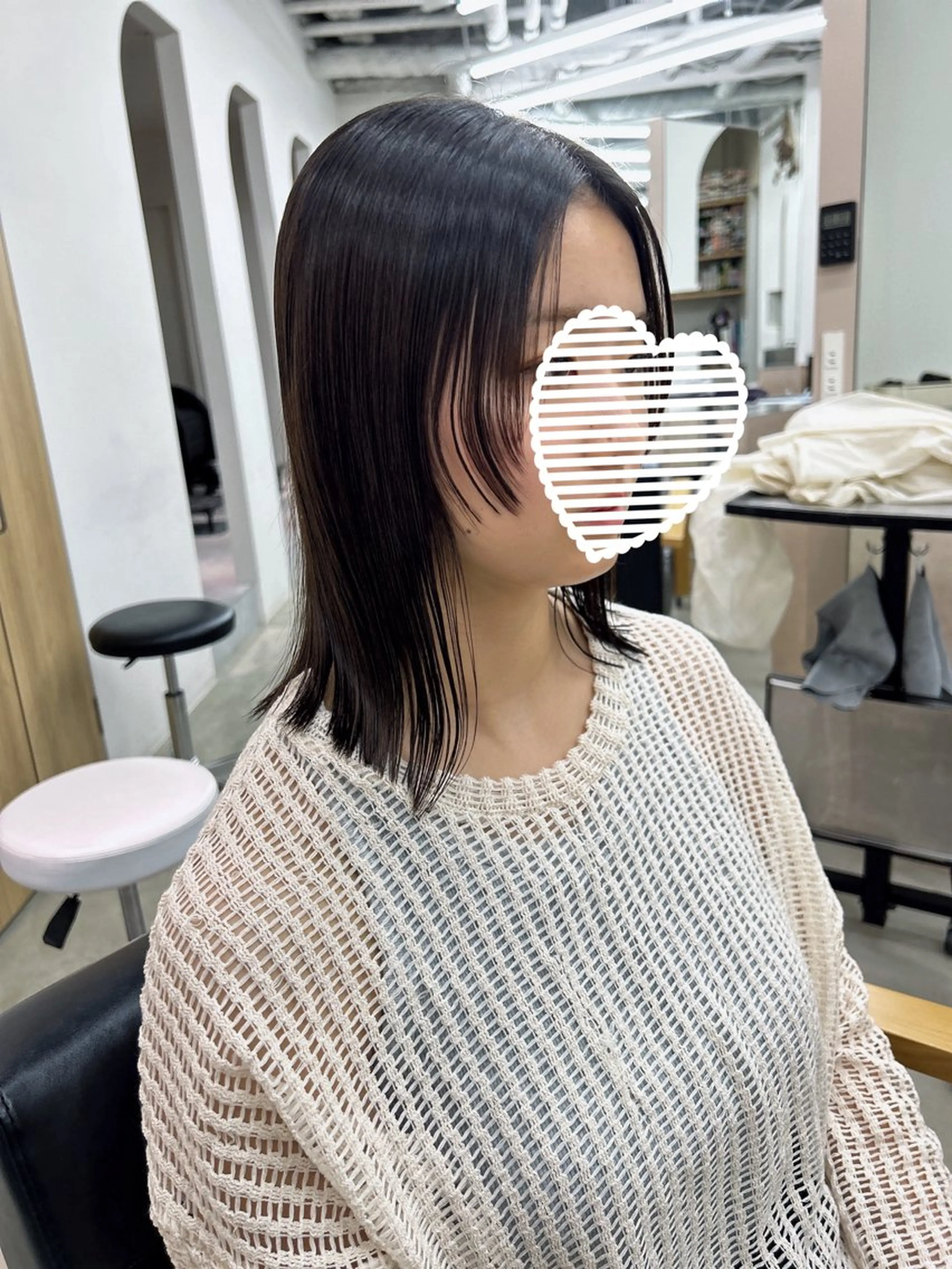 ミディアム 顔まわりレイヤー 顔周りカット レイヤーカット noa  🦋 ブリーチ/暖色のヘアスタイル