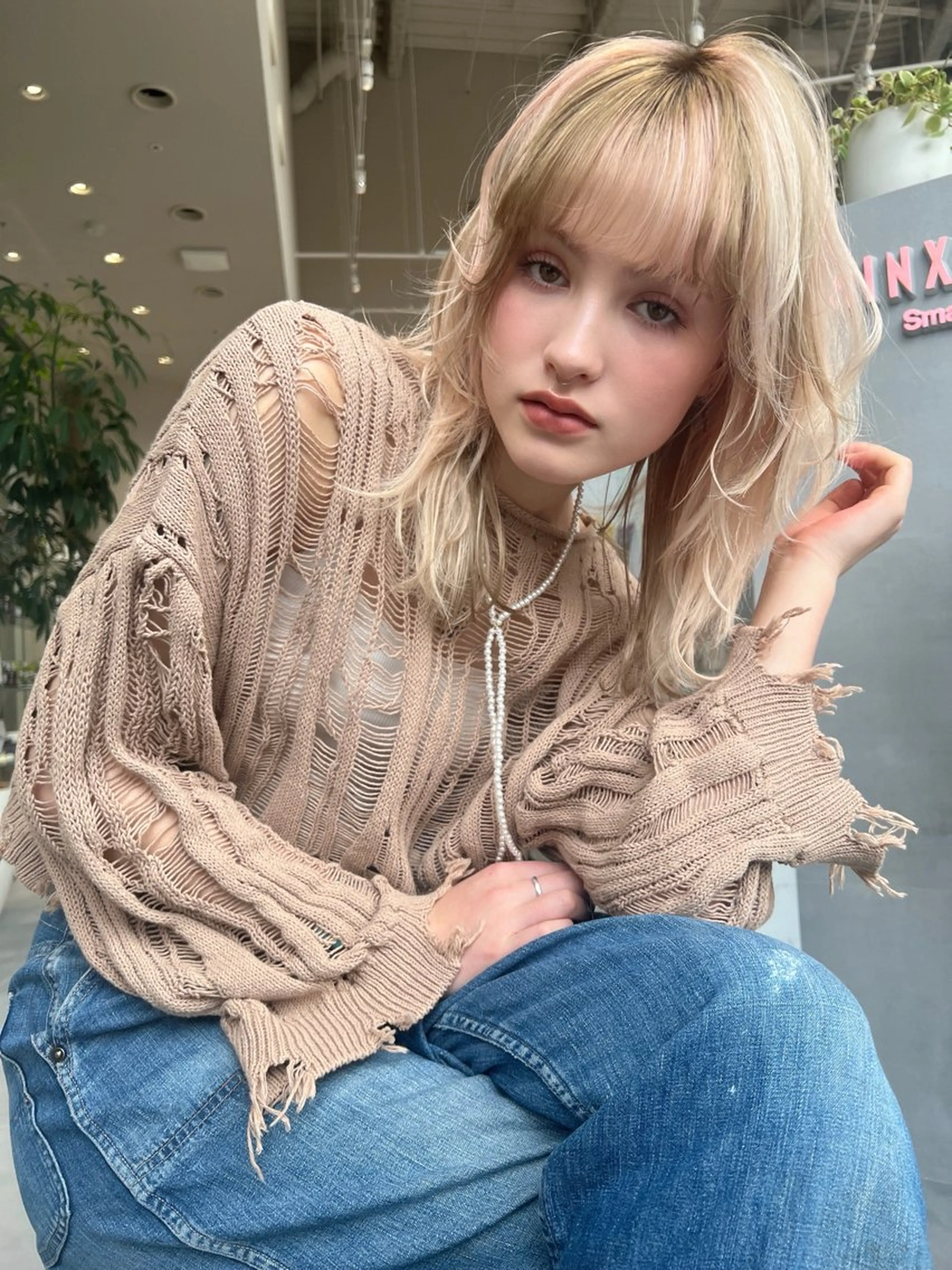 セミロング 顔周りカット レイヤーカット kako　ショート ボブのヘアスタイル