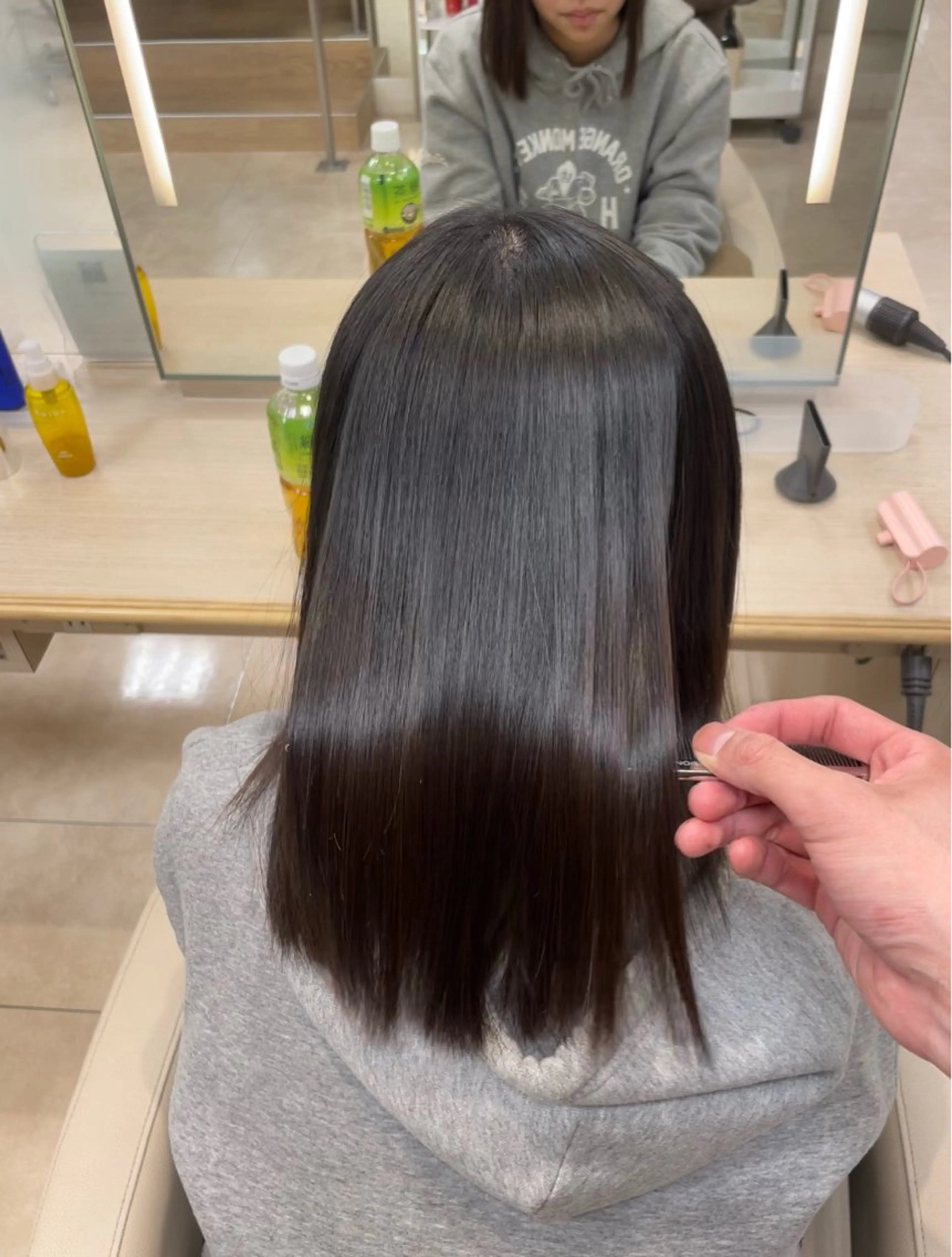 ロング シャドウパーマ／骨格 矯正カット　トモキのヘアスタイル