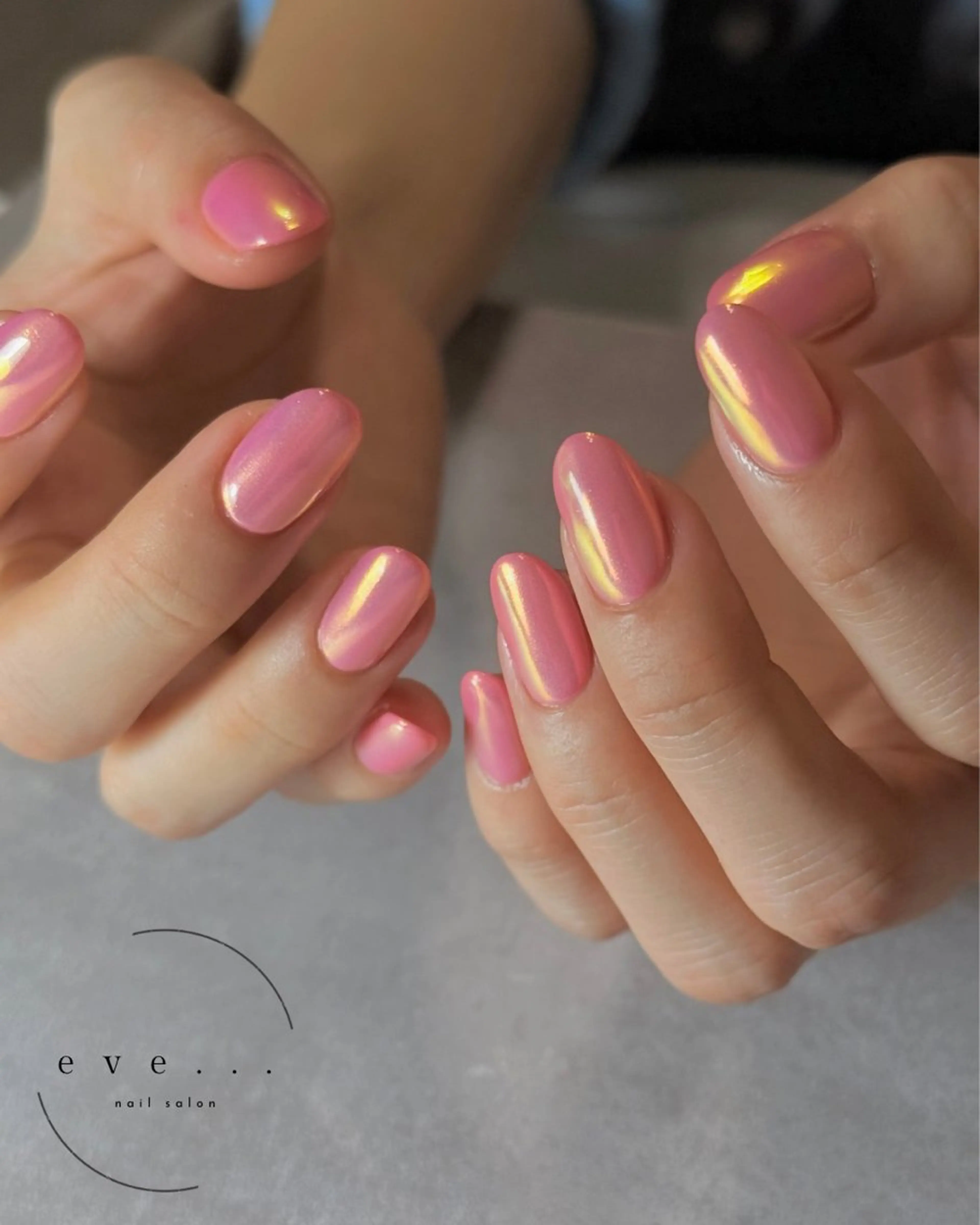 ネイル オーロラネイル ピンク ハンドネイル nail salon eve...のネイルデザイン