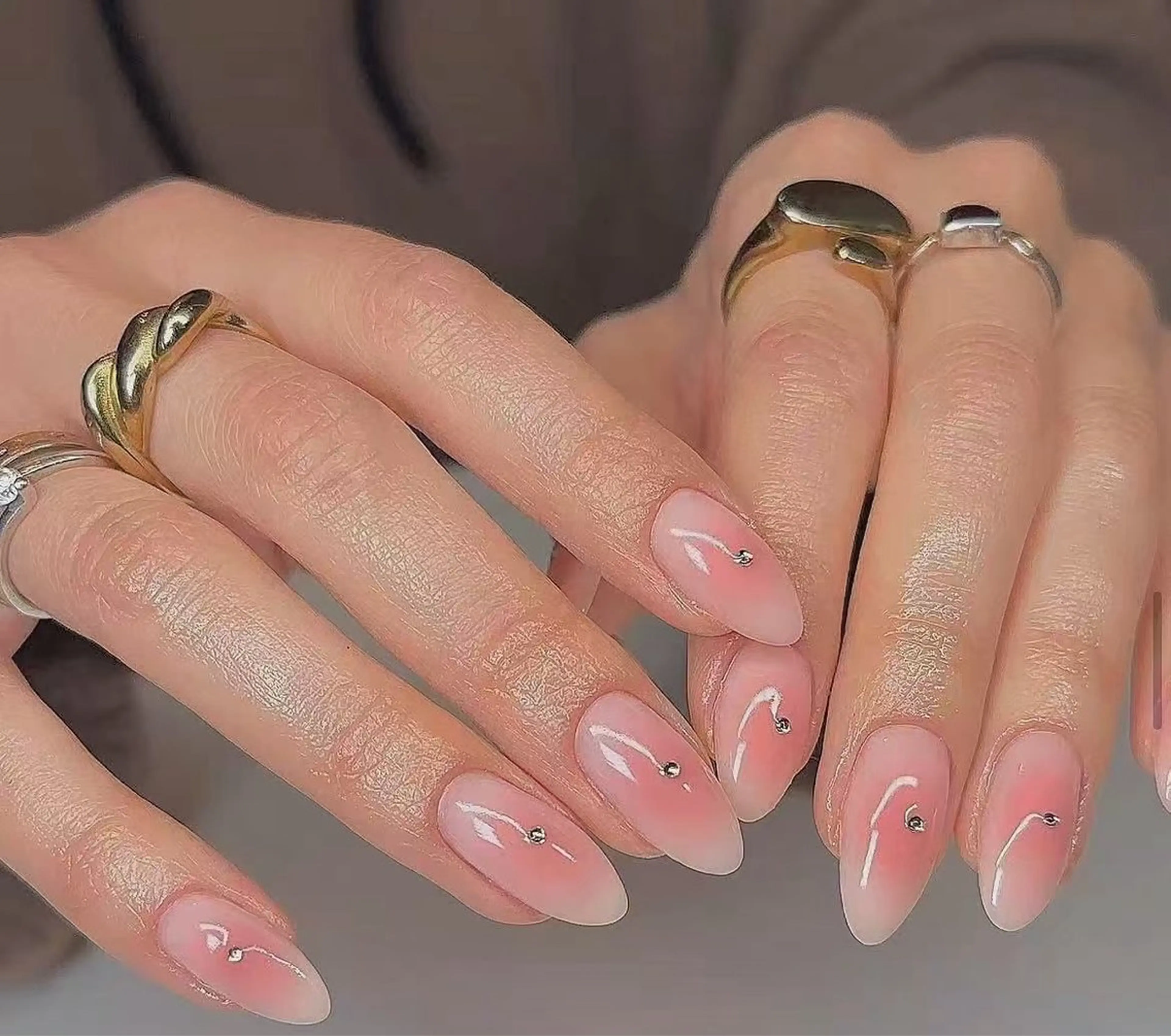 ネイル フラワーネイル フレンチネイル ジェルネイル ガラスフレンチ ハート ハンドネイル BabyYouMi nailのネイルデザイン