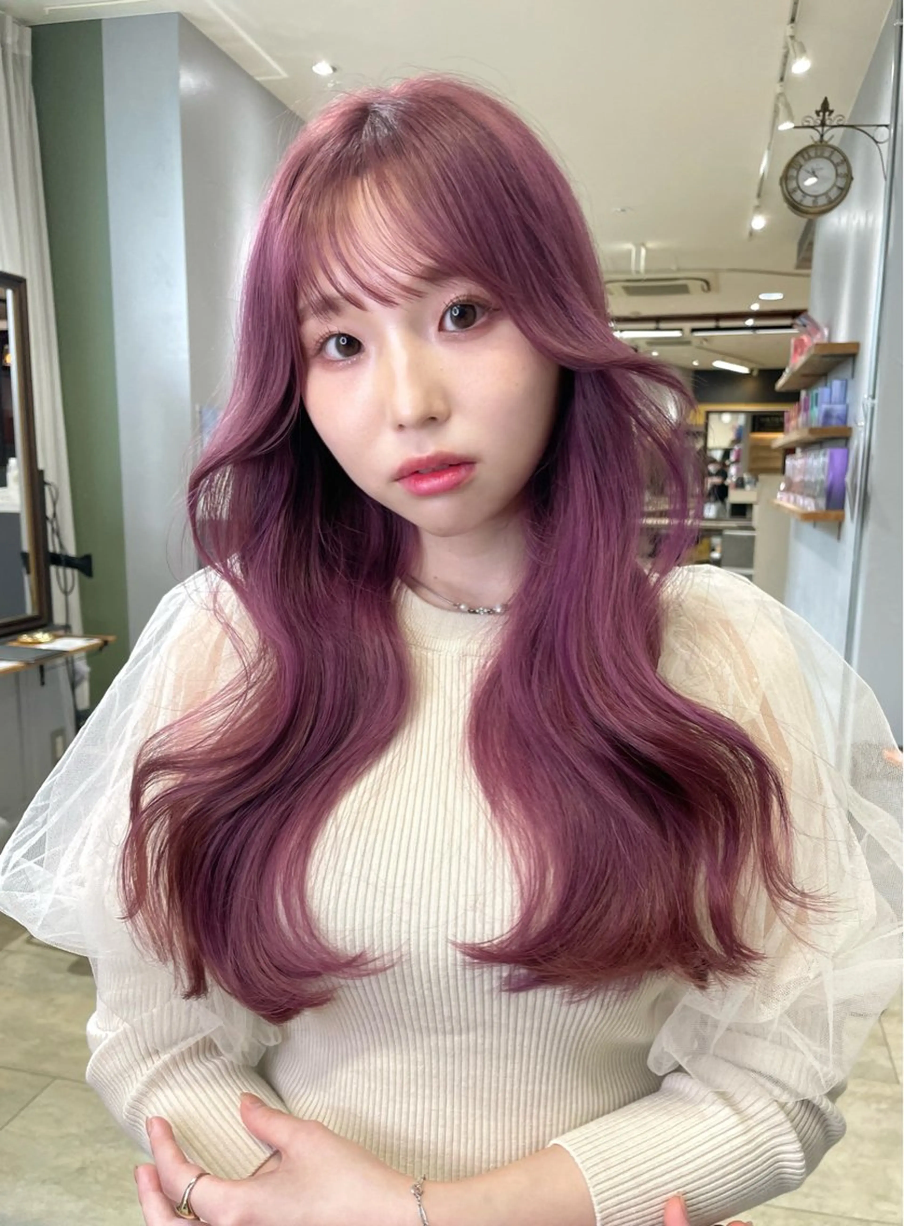 ロング カラー 透明感カラー ヘアカラー トリートメント 香月 元希のヘアスタイル