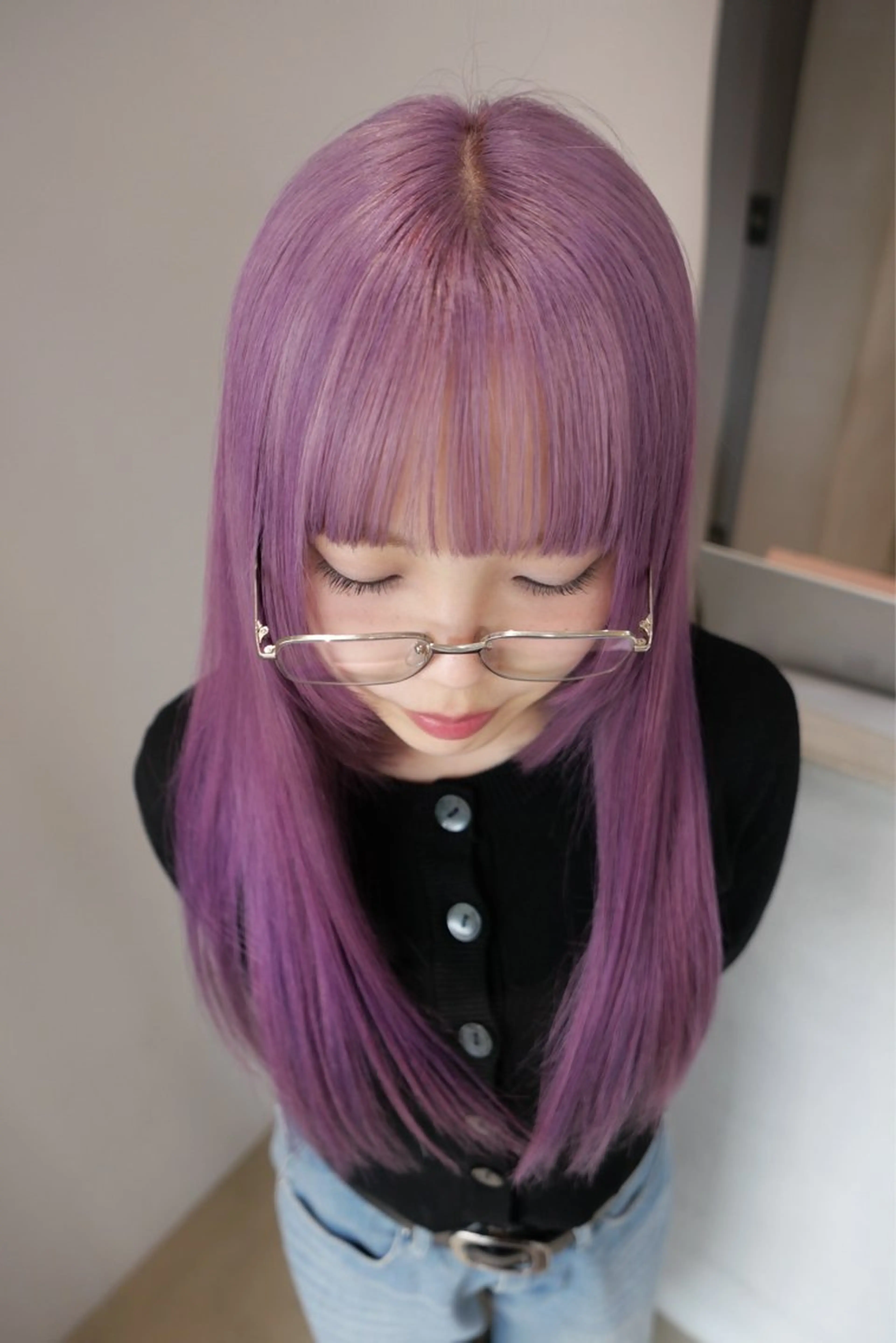 ロング カラー ピンクカラー ヘアカラー 石間 優愛のヘアスタイル