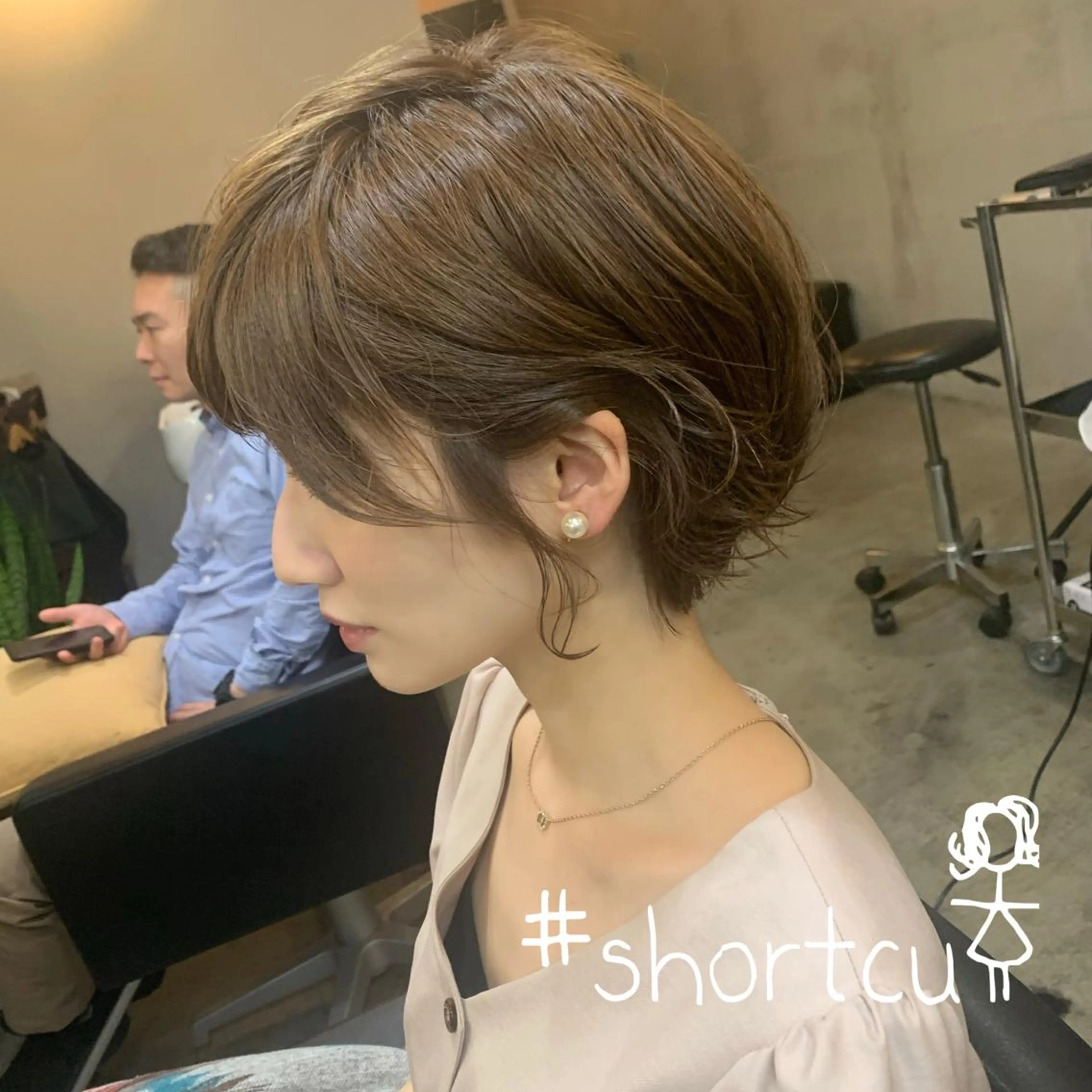 ショート ショートボブ ハンサムショート ボブ くせ毛 顔周りカット 渋谷レイヤーカット❌ 縮毛矯正専門/武田涼のヘアスタイル