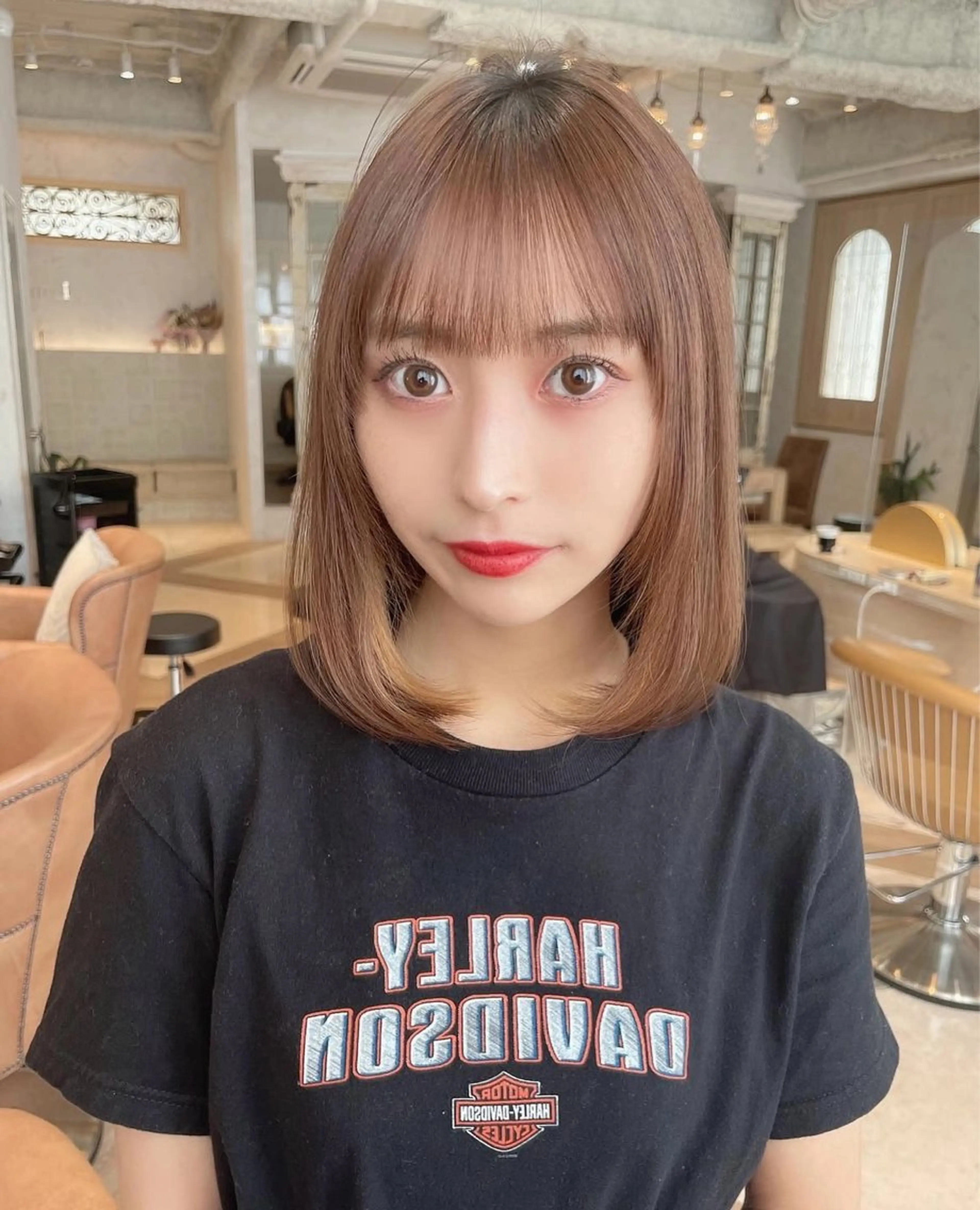ミディアム 透明感✖️暖色 shuheiのヘアスタイル