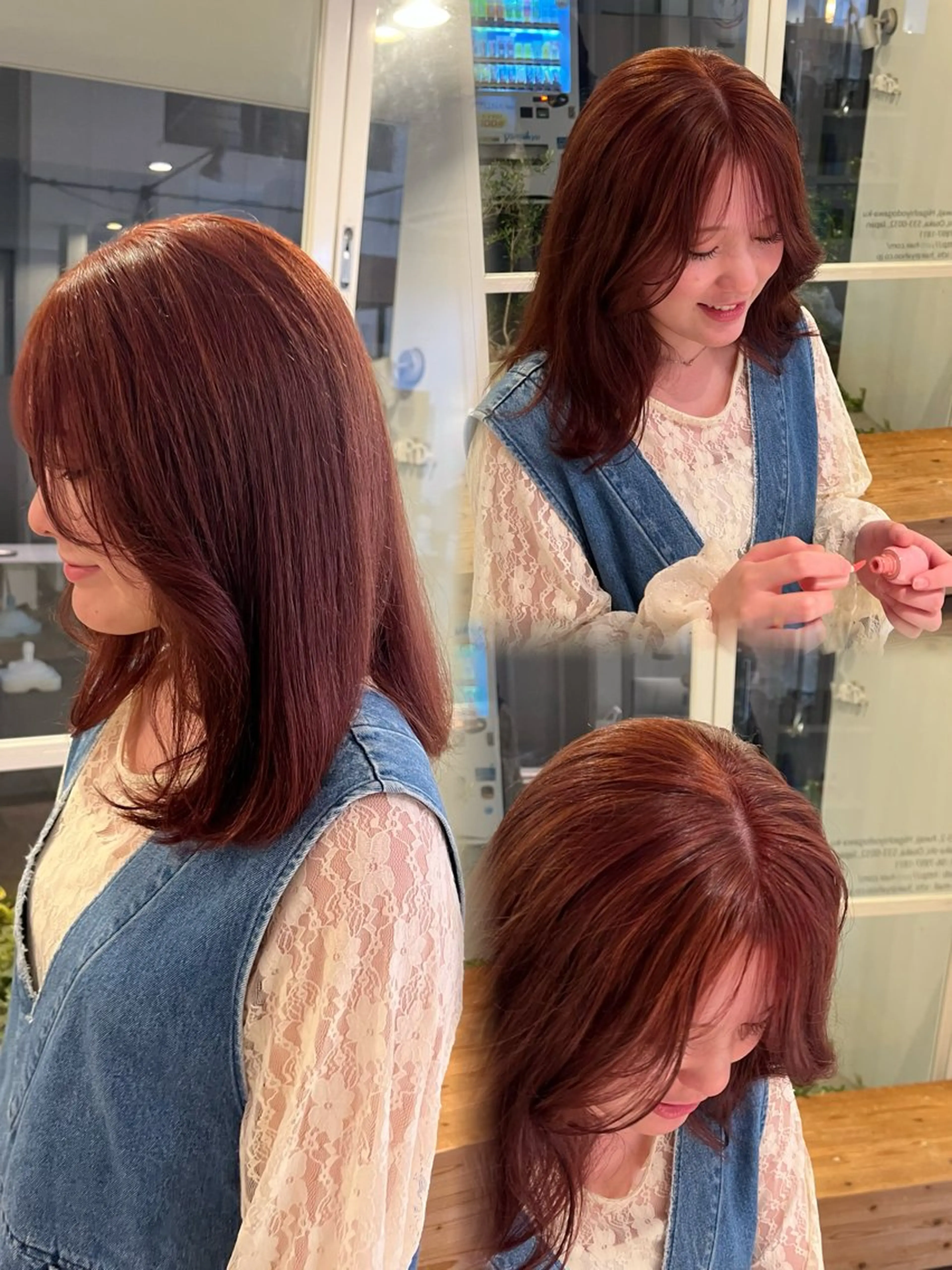 ミディアム カラー ブリーチ 透明感カラー ダブルカラー ブリーチなしカラー 『YARD.』 森崎 優菜のヘアスタイル