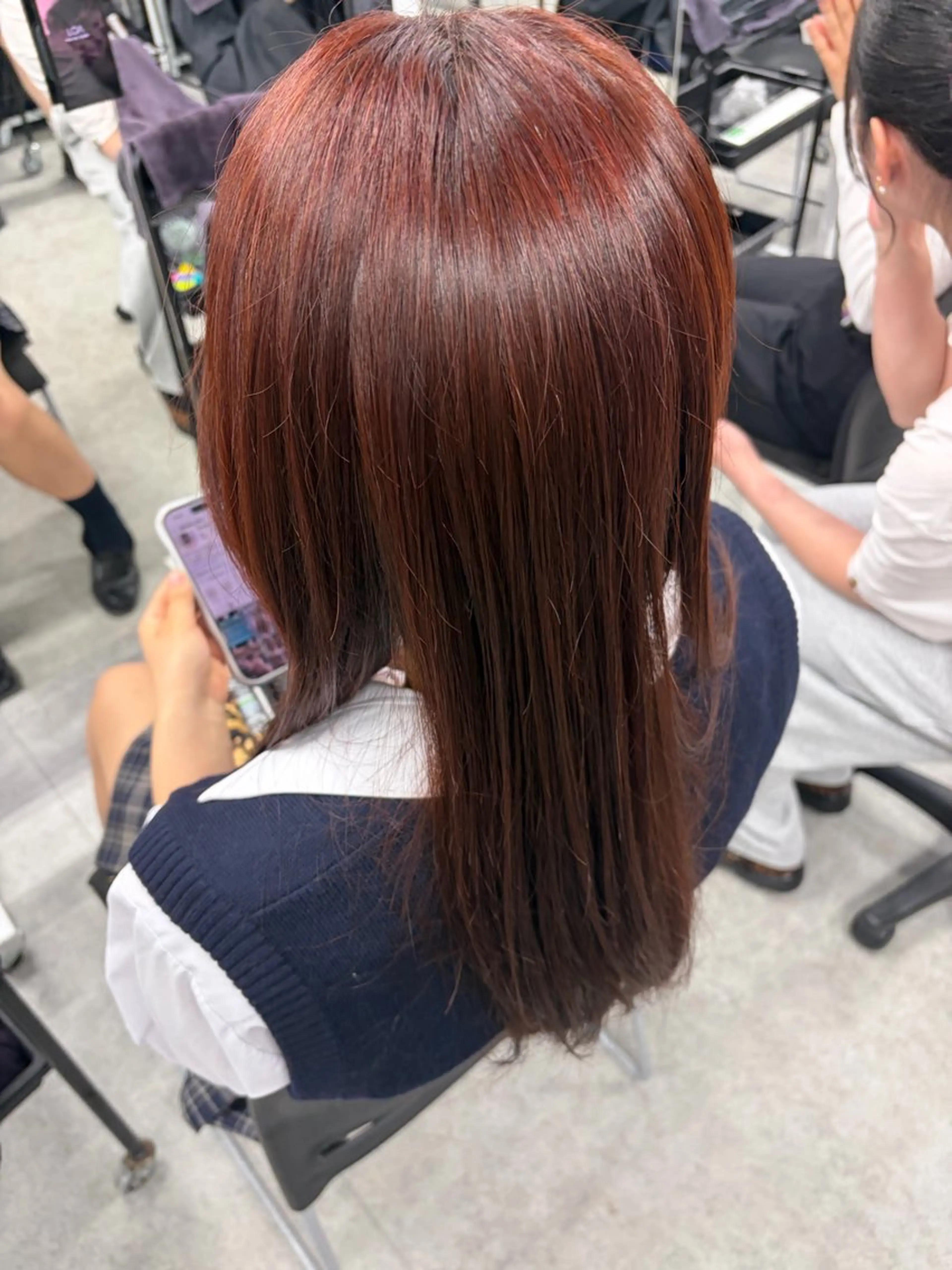 ロング オレンジブラウン ヘアカラー 西上 楽人のヘアスタイル